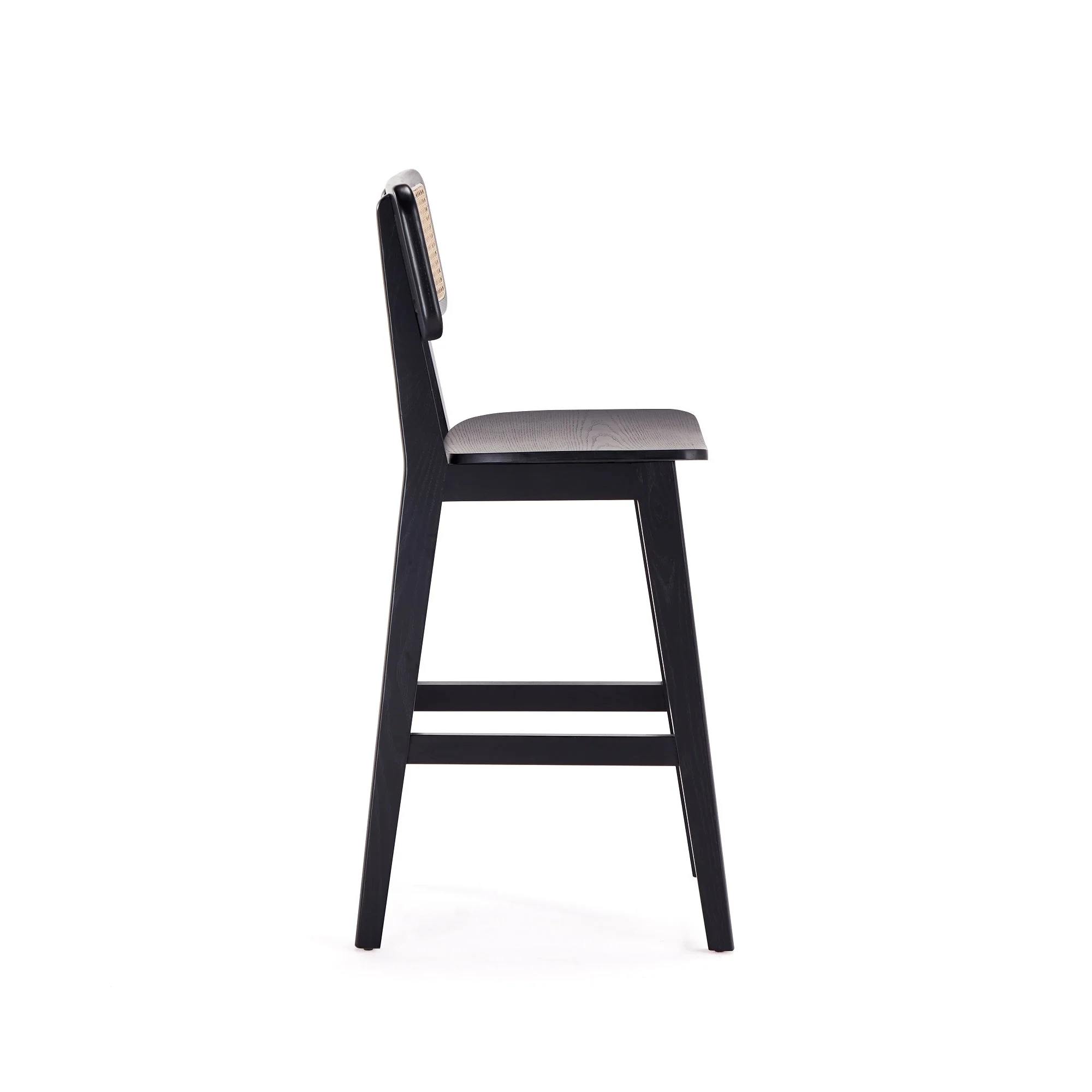 Versailles Counter Stool in Black and Natural Cane (set of 3) - Image 6