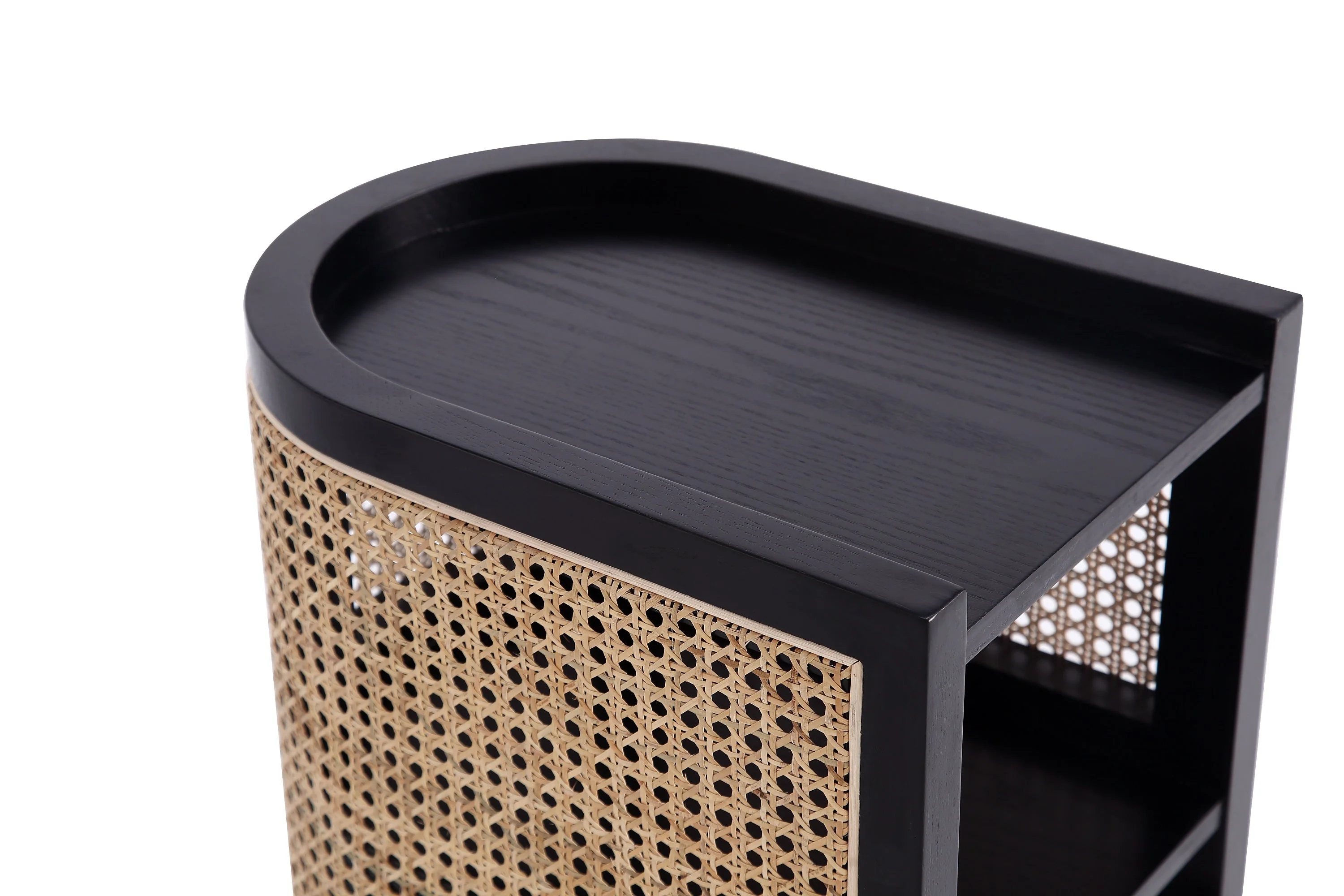 Versailles End Table in Black and Natural Cane - Image 9