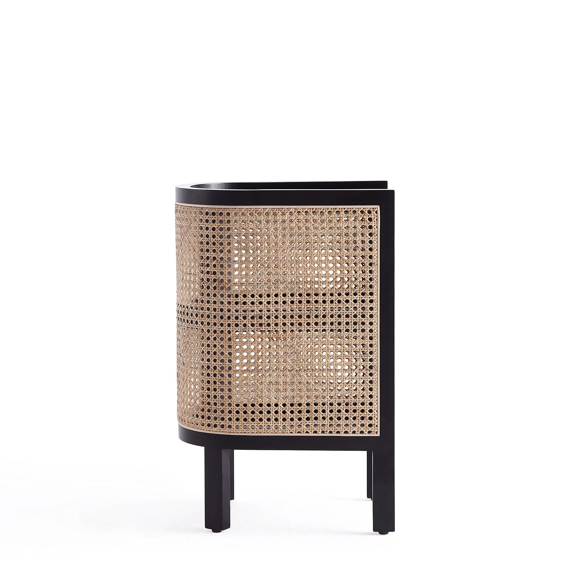 Versailles End Table in Black and Natural Cane (set of 2) - Image 4