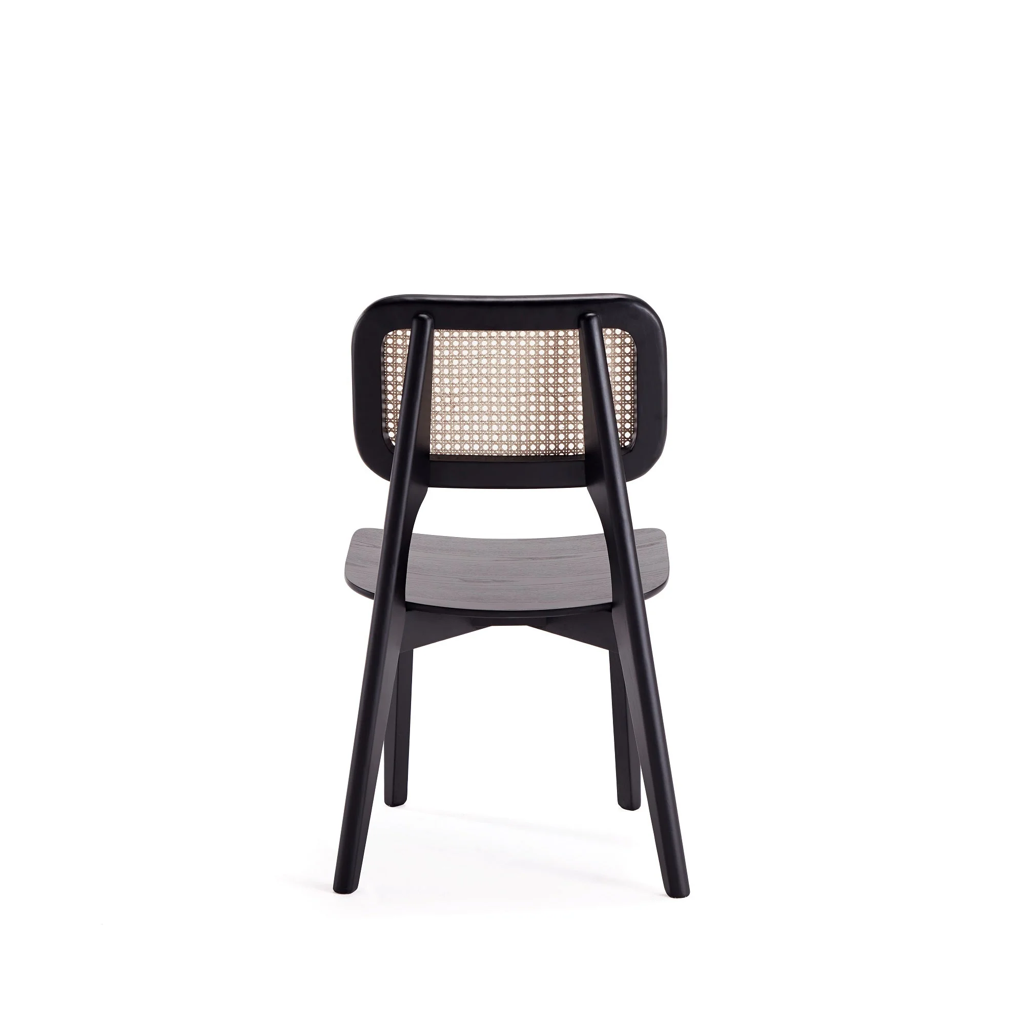 Versailles Square Dining Chair in Black and Natural Cane (set of 4) - Image 7