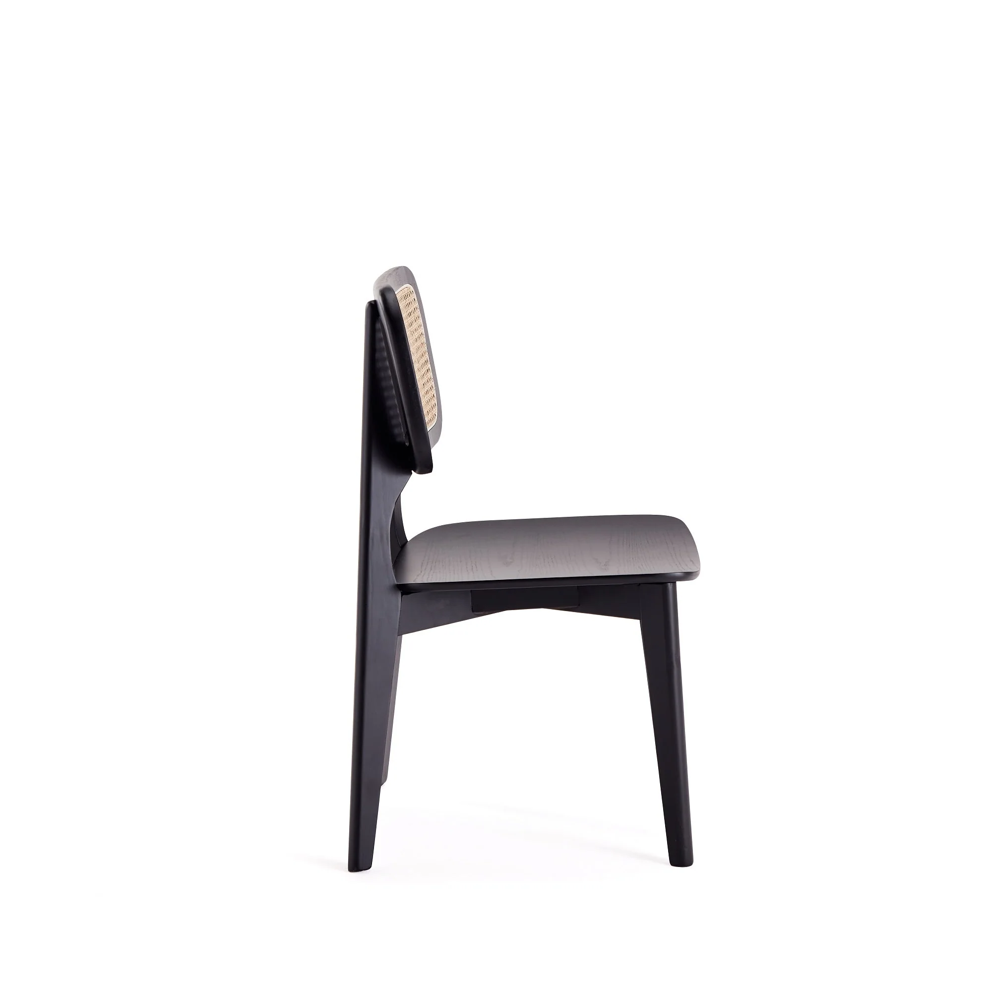 Versailles Square Dining Chair in Black and Natural Cane (set of 4) - Image 8