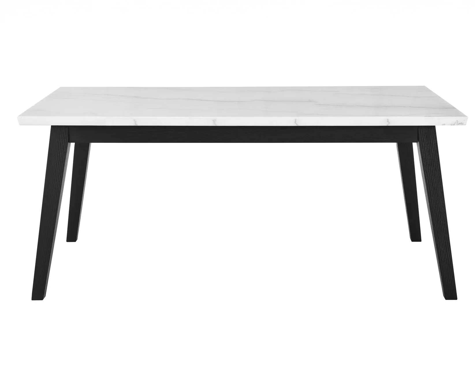 Vida 72″ White Marble Top Dining Table, Black Finish - Image 3