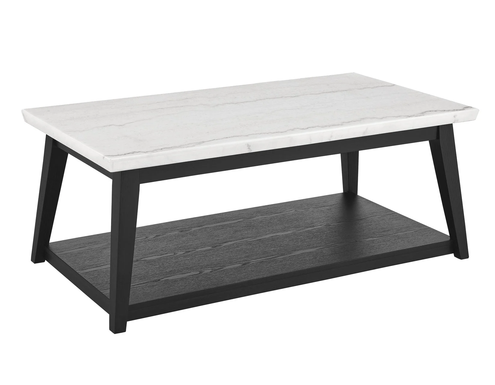 Vida Black Cocktail Table, White Marble Top, Castered - Image 7