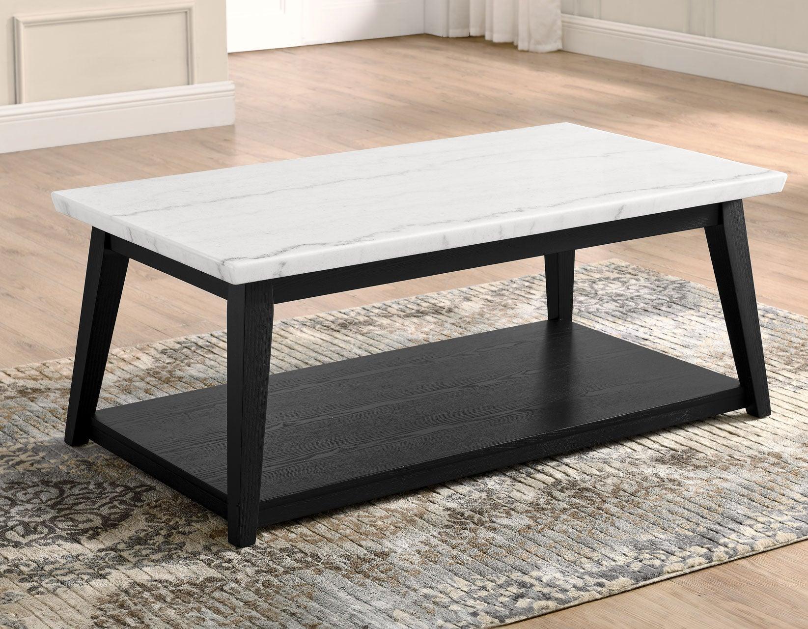 Vida Black Finish Marble Top 3-Piece Table Set - Image 8