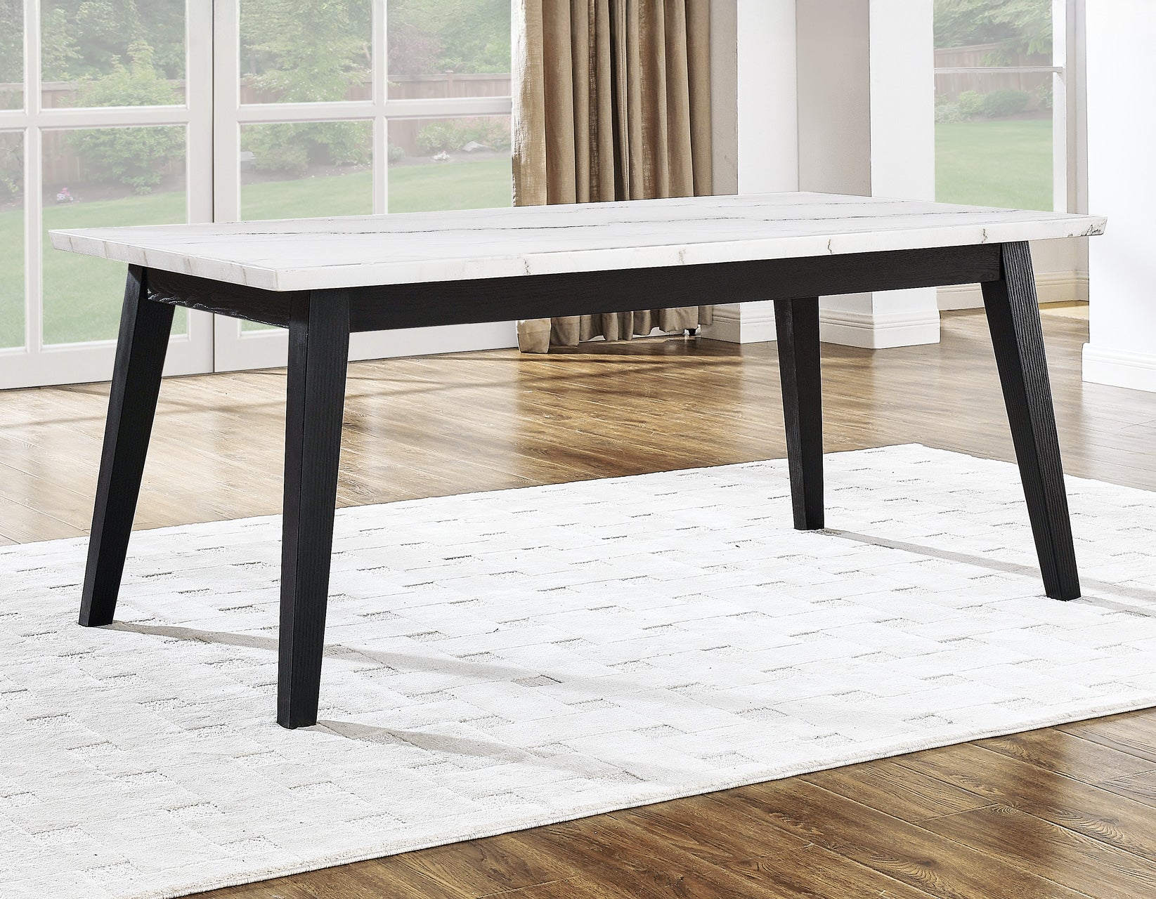 Vida Black/Sand Marble Top Dining Room Set - Image 3