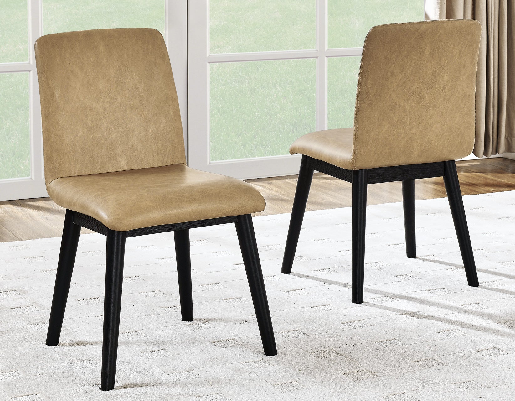 Vida Sand Vegan Leather Side Chair, Set of 2