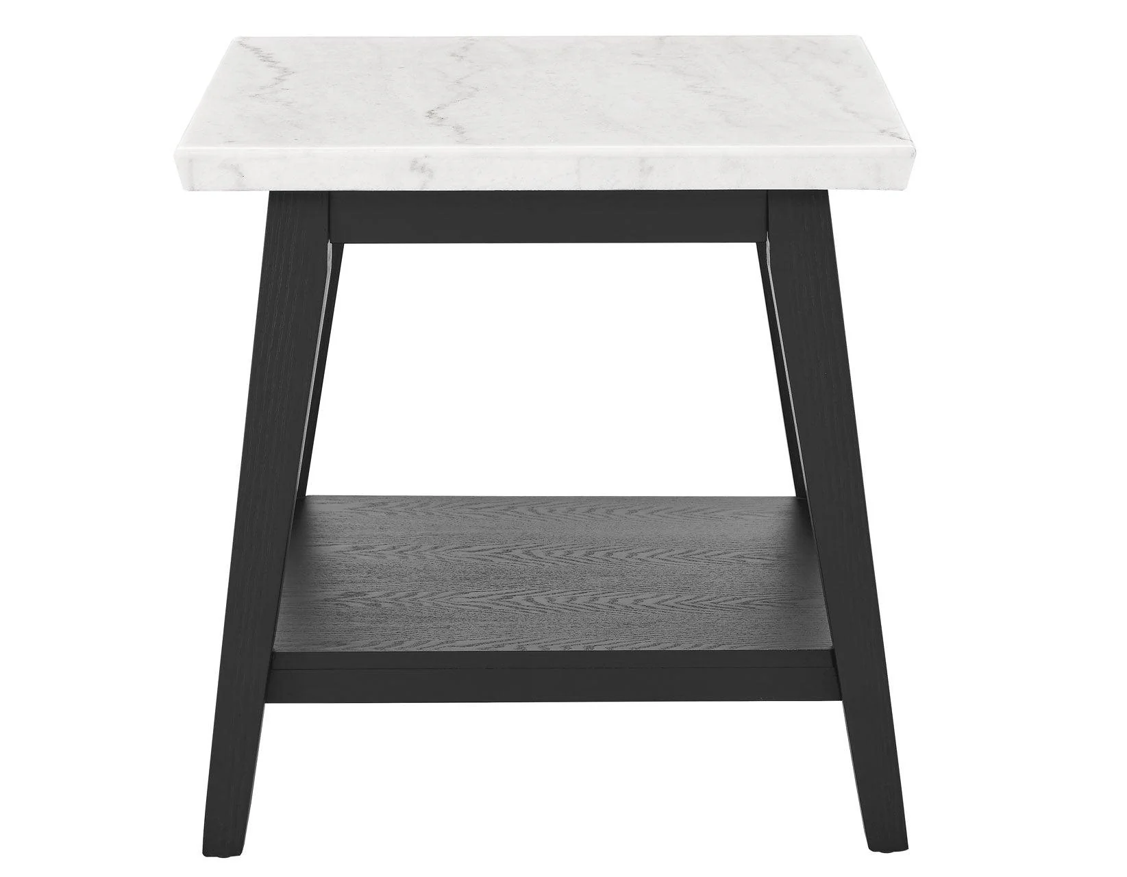 Vida White Marble Top End Table, Black Finish - Image 3