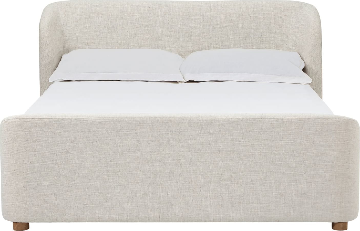 Virgil Kiki Whipped Honey California King Upholstered Platform Bed - Image 2