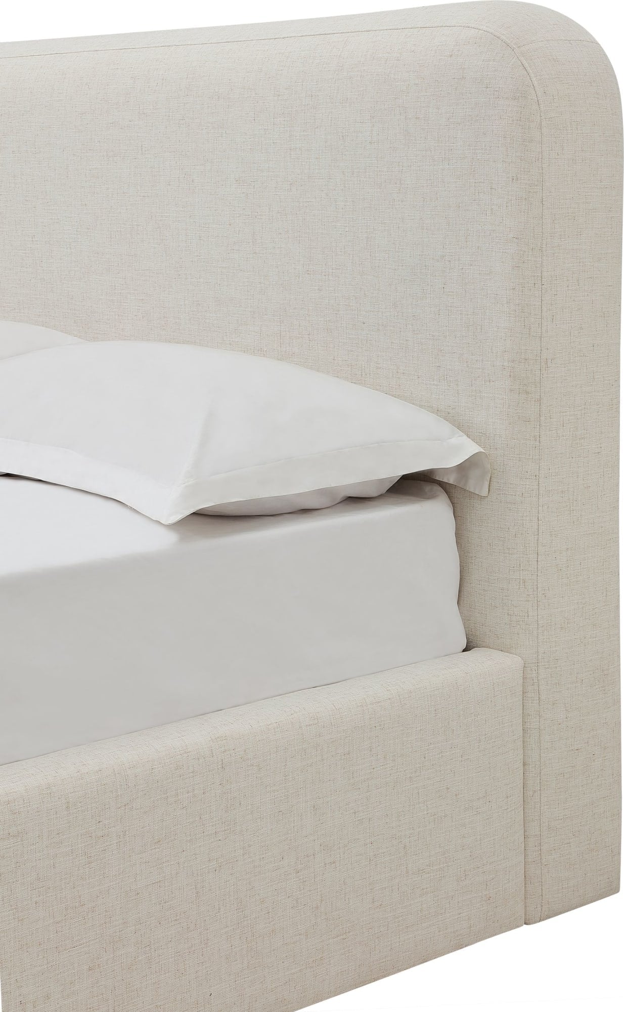 Virgil Off-White Whipped Honey California King Upholstered Platform Bed - Image 5