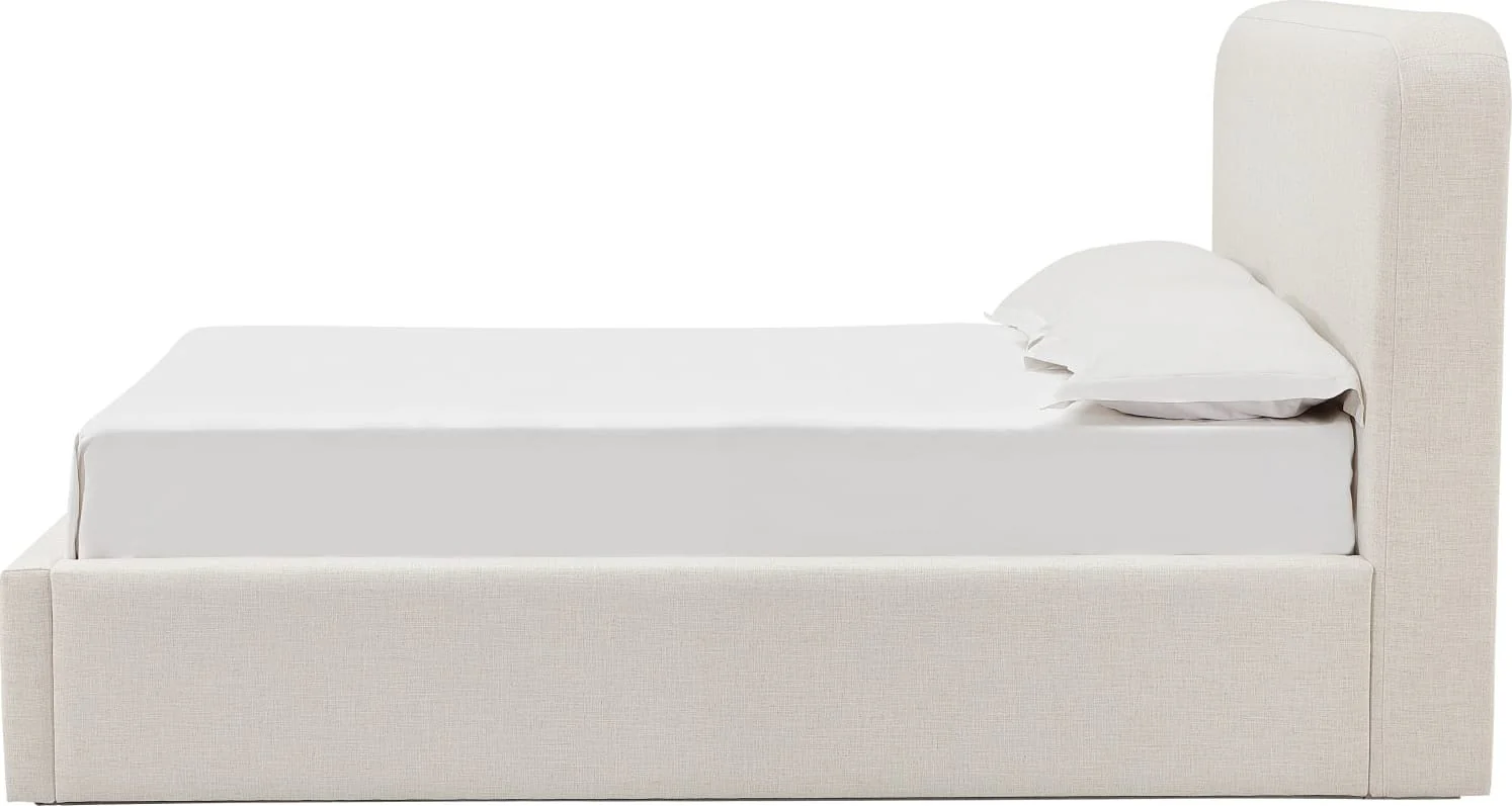 Virgil Off-White Whipped Honey King Upholstered Platform Bed - Image 4