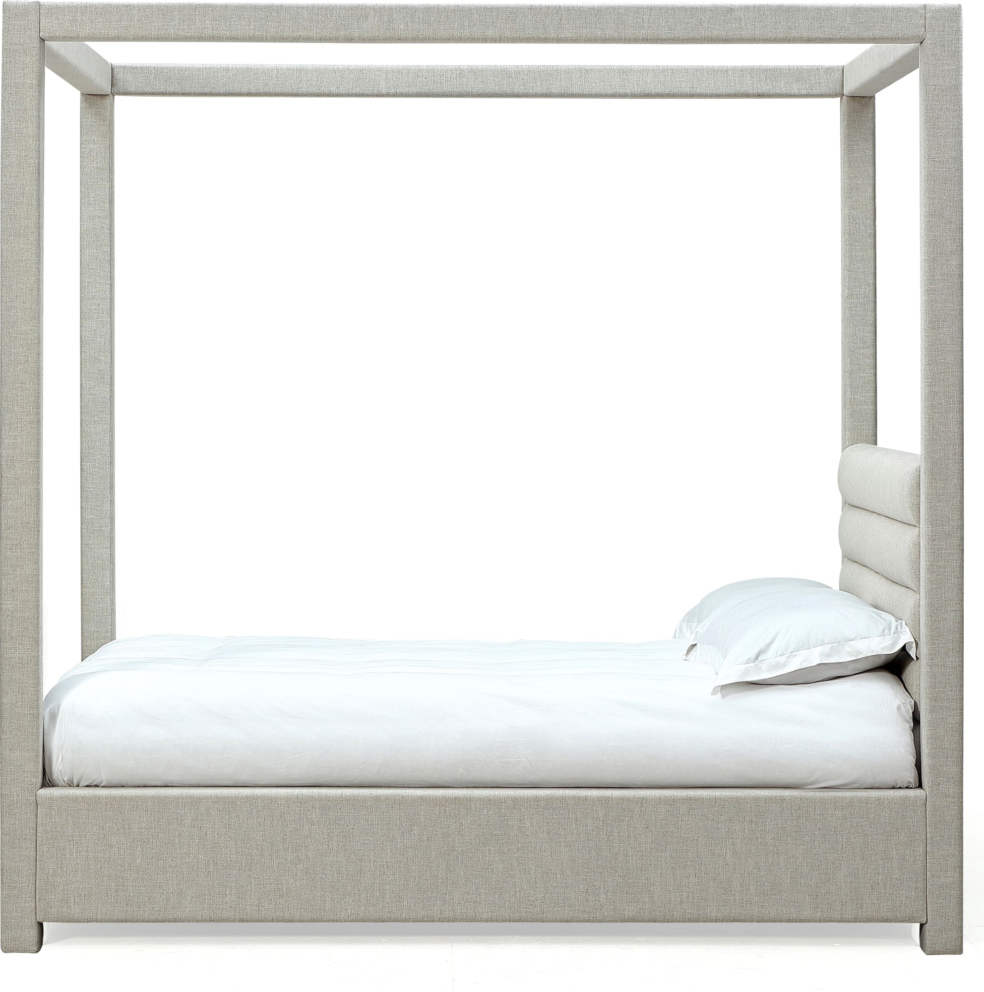 Virgil Rockford Turtle Dove California King Upholstered Canopy Bed - Image 8