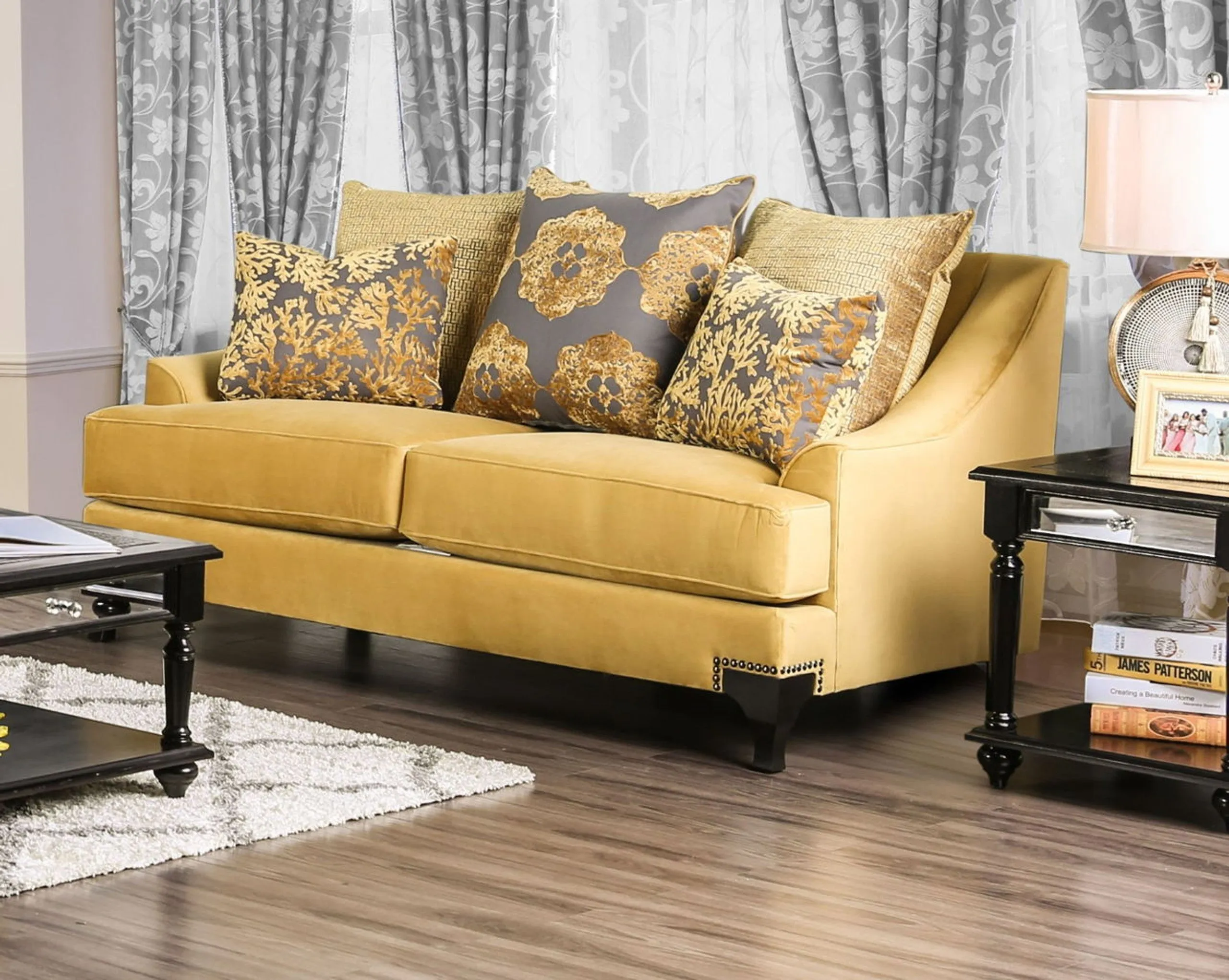 Viscontti Gold/Gray Loveseat