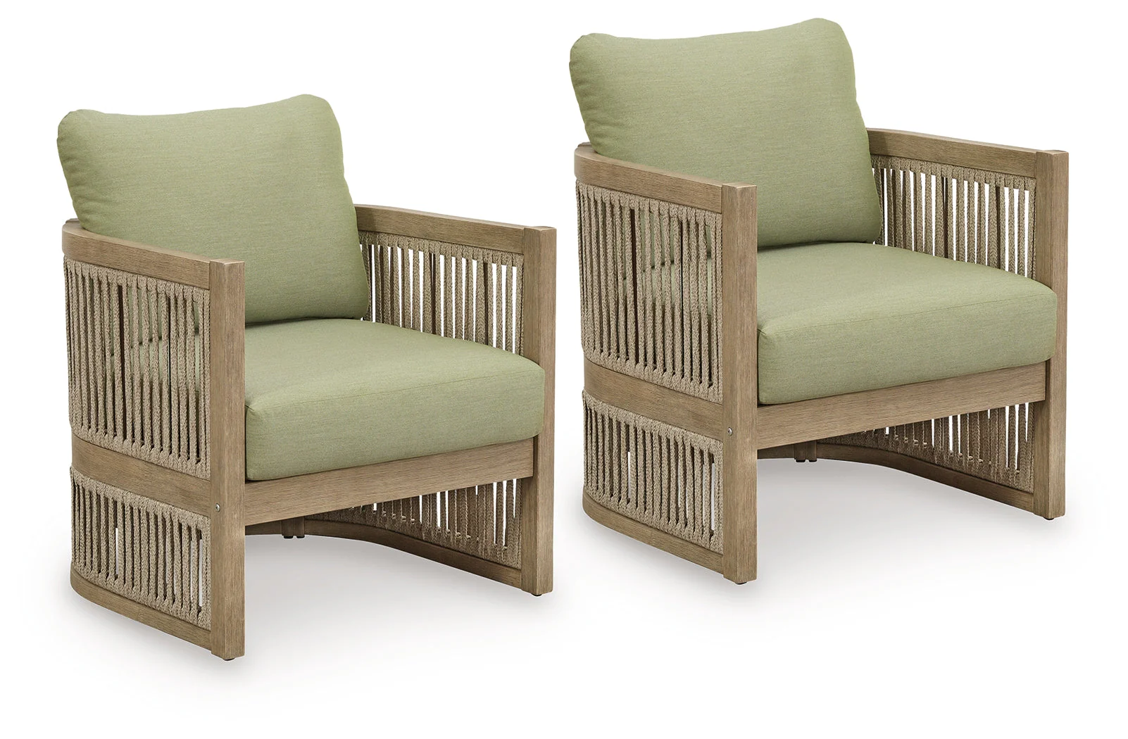 Vision Lane Beige/Green Outdoor Lounge Chair (Set of 2) - Image 2