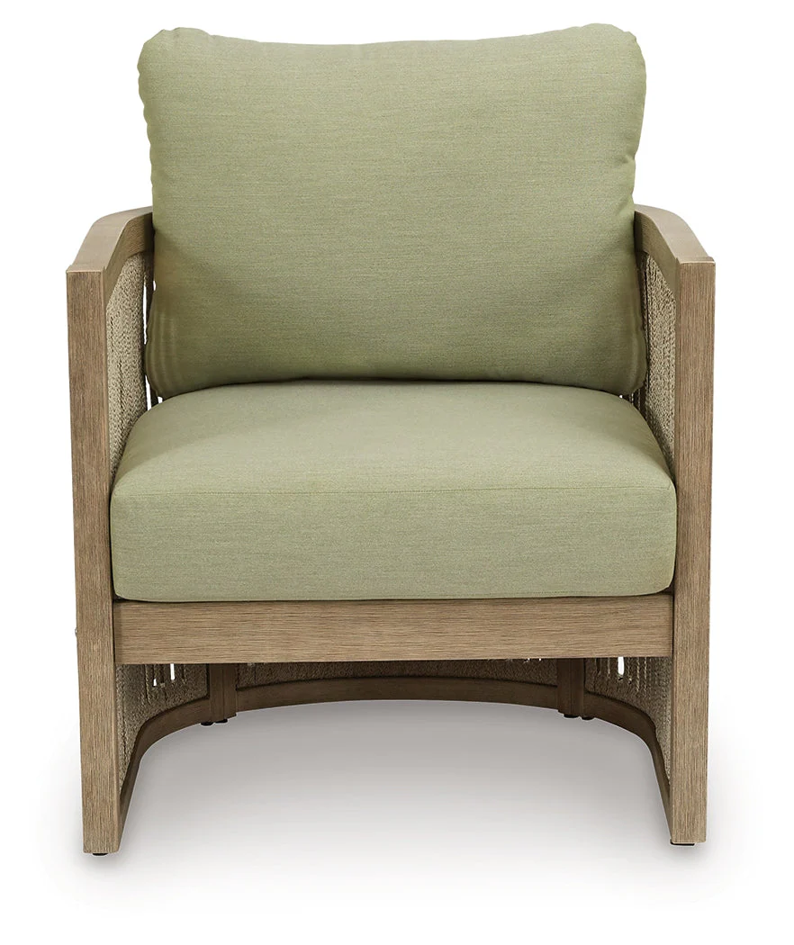 Vision Lane Beige/Green Outdoor Lounge Chair (Set of 2) - Image 3