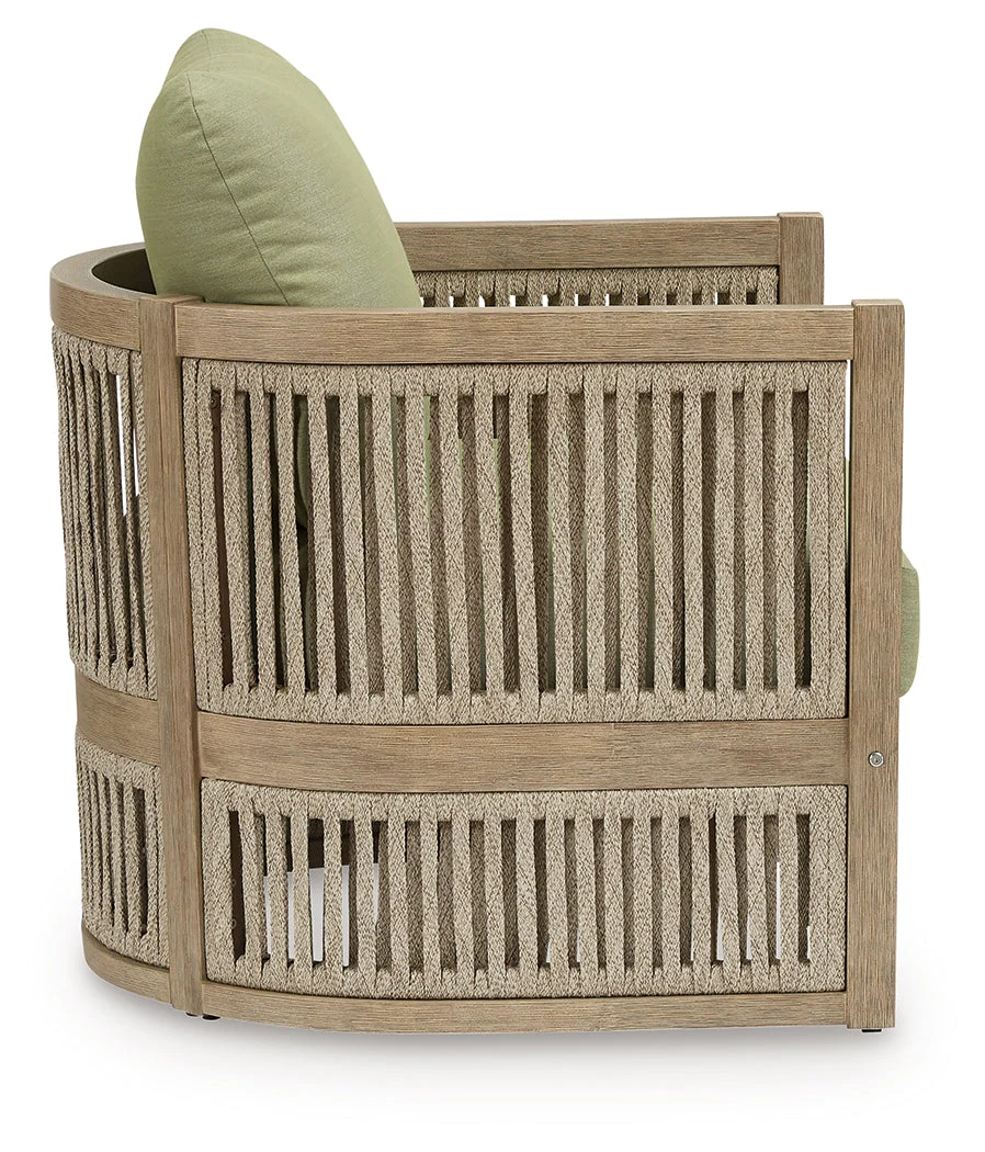 Vision Lane Beige/Green Outdoor Lounge Chair (Set of 2) - Image 4