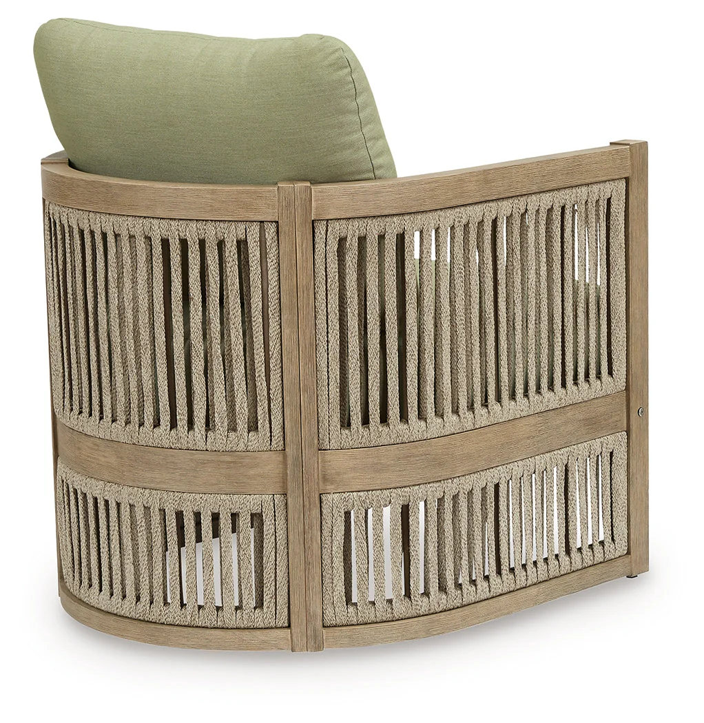 Vision Lane Beige/Green Outdoor Lounge Chair (Set of 2) - Image 5
