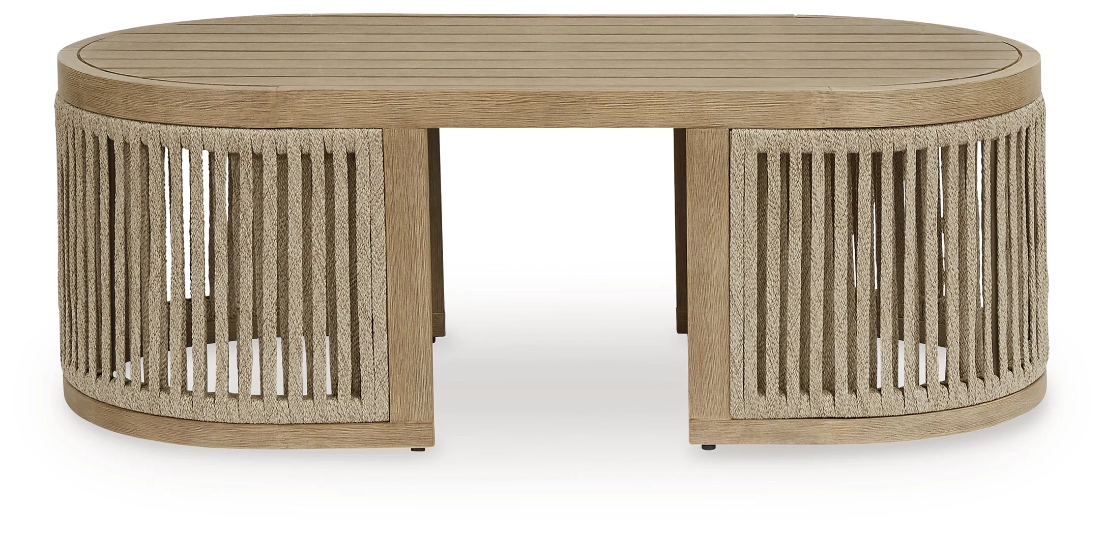 Vision Lane Beige Outdoor Coffee Table - Image 3