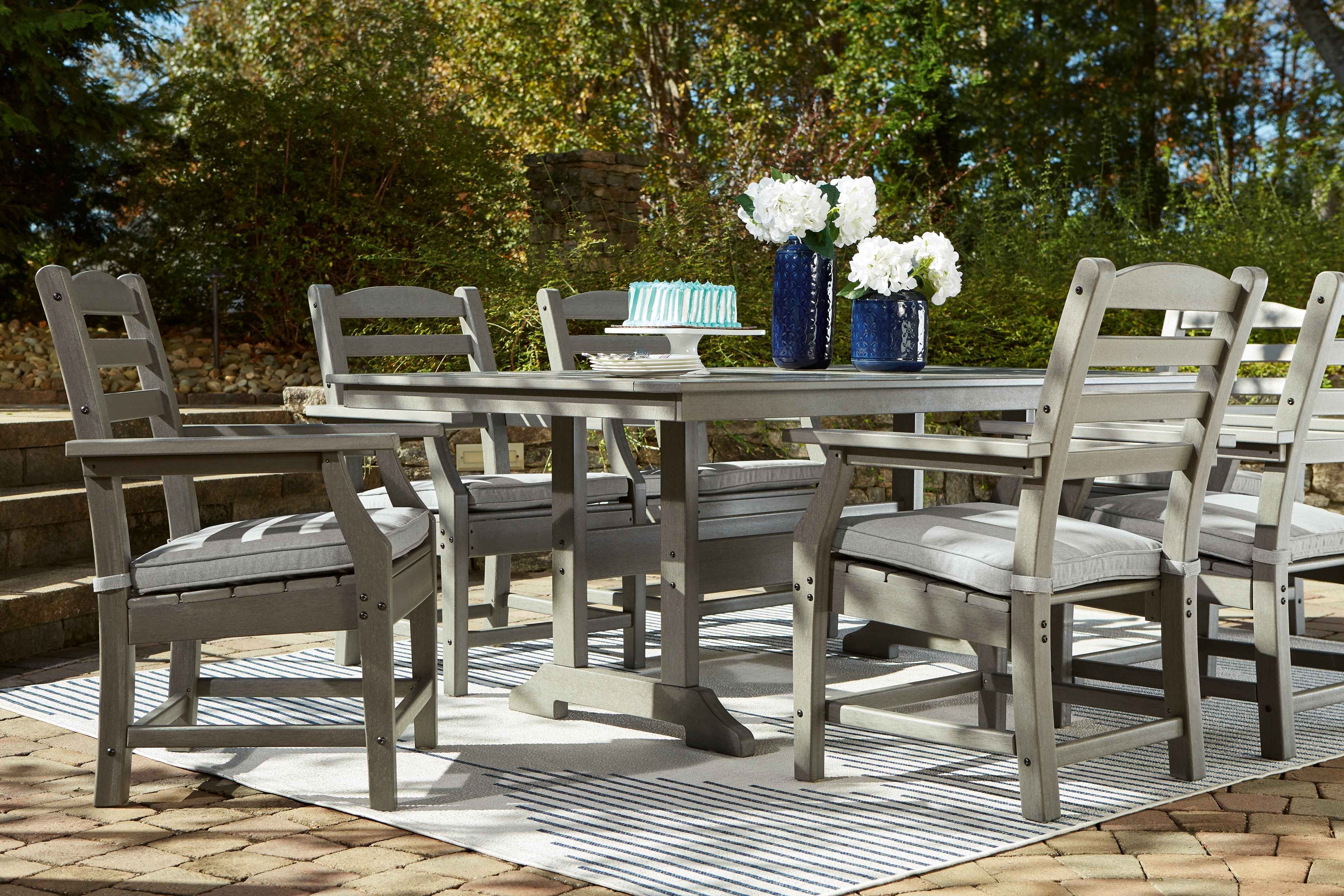 Visola Gray Outdoor Dining Table - Image 6