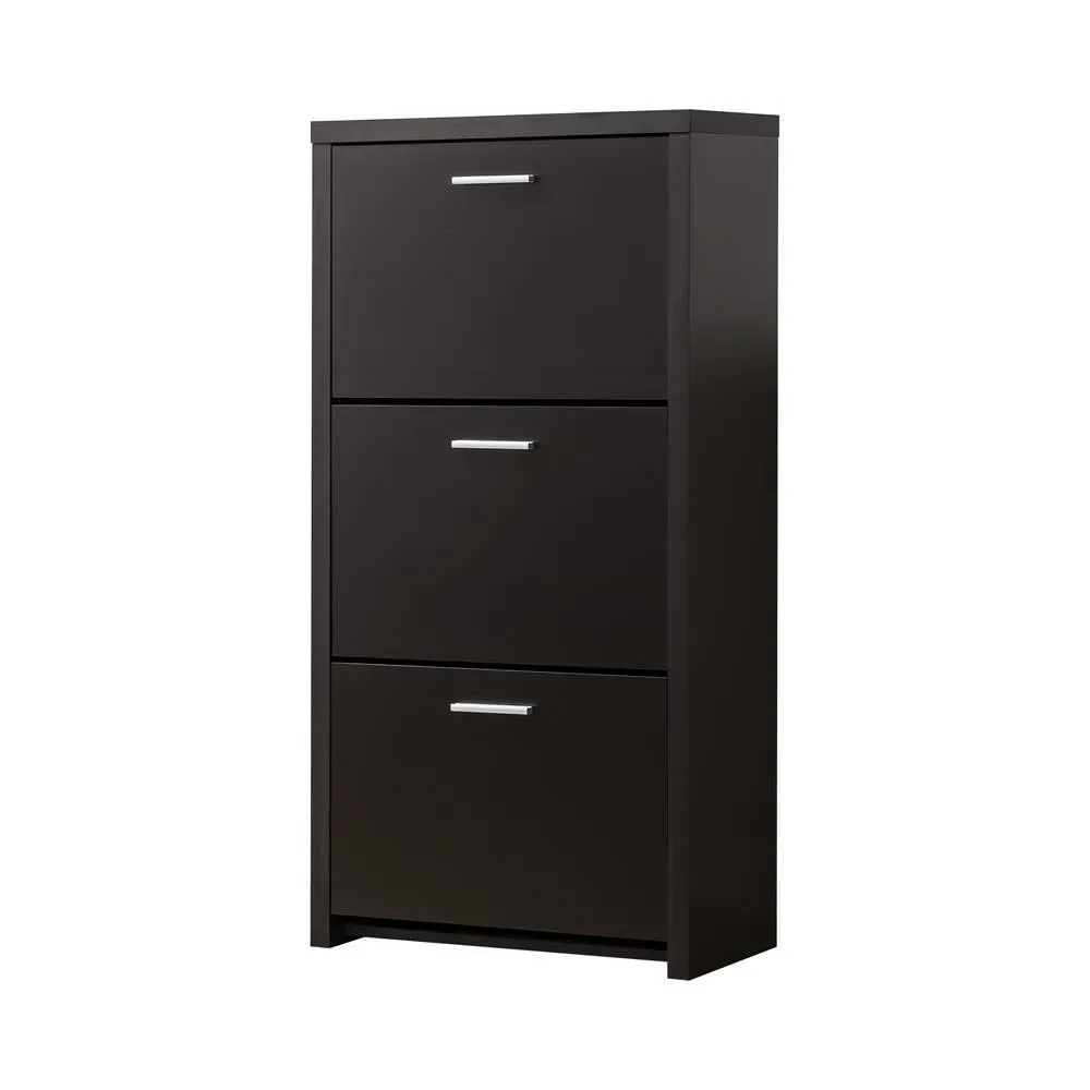 Vivian Black 3-Drawer Shoe Cabinet - Image 3
