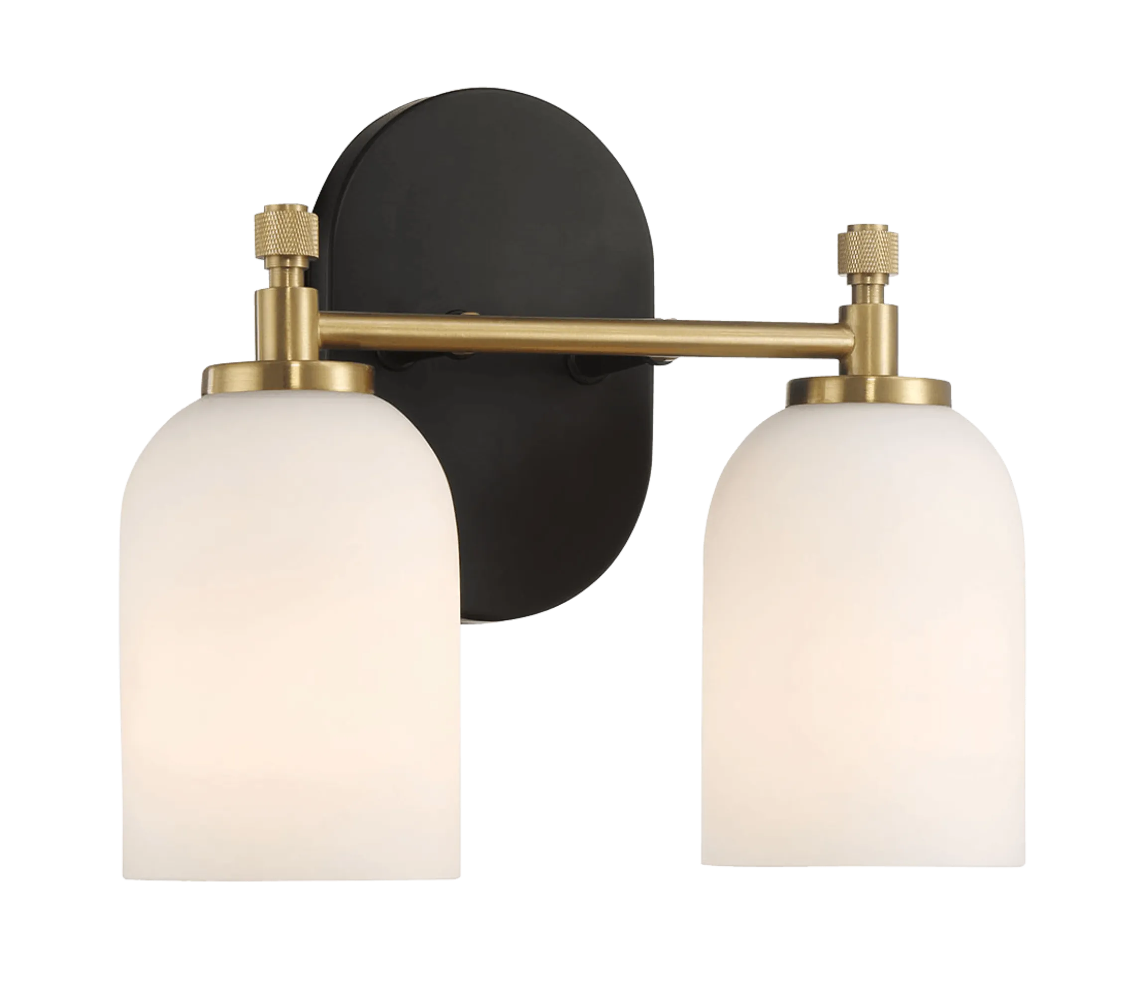 Vortex Two Lights Vanity in Traditional Style for Over Bathroom Mirror Wall Sconce 12.25"W × 10.125"H × 5.5"E With White Frosted Glass - Image 3