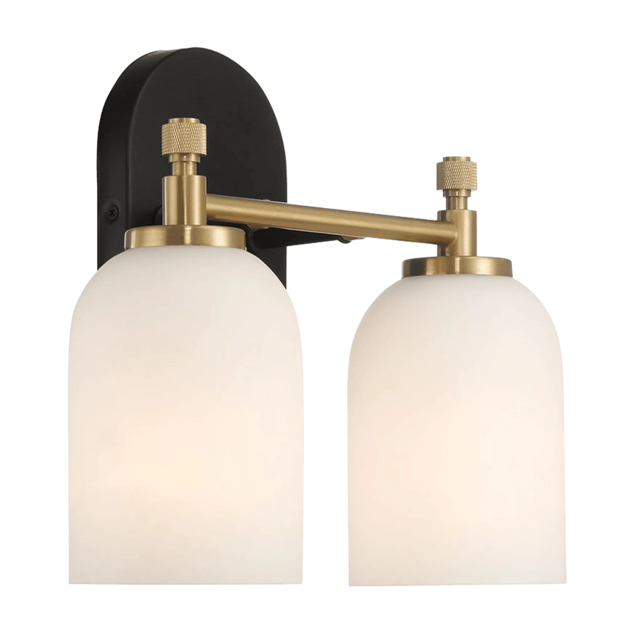Vortex Two Lights Vanity in Traditional Style for Over Bathroom Mirror Wall Sconce 12.25"W × 10.125"H × 5.5"E With White Frosted Glass - Image 4
