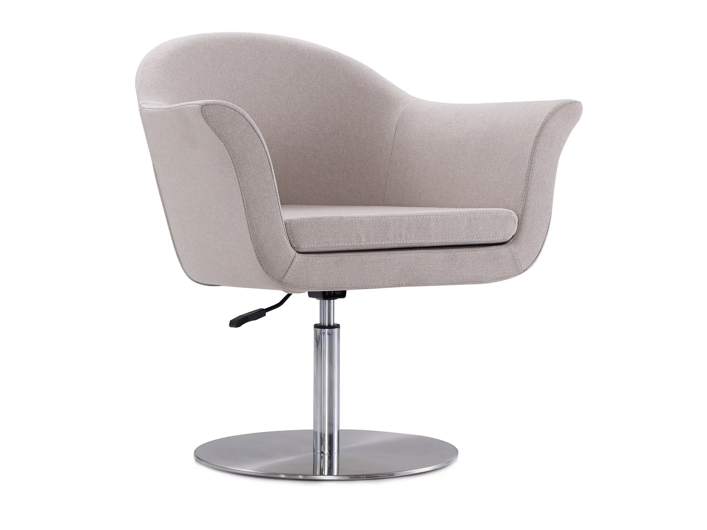 Voyager Swivel Adjustable Accent Chair in Barley and Brushed Metal