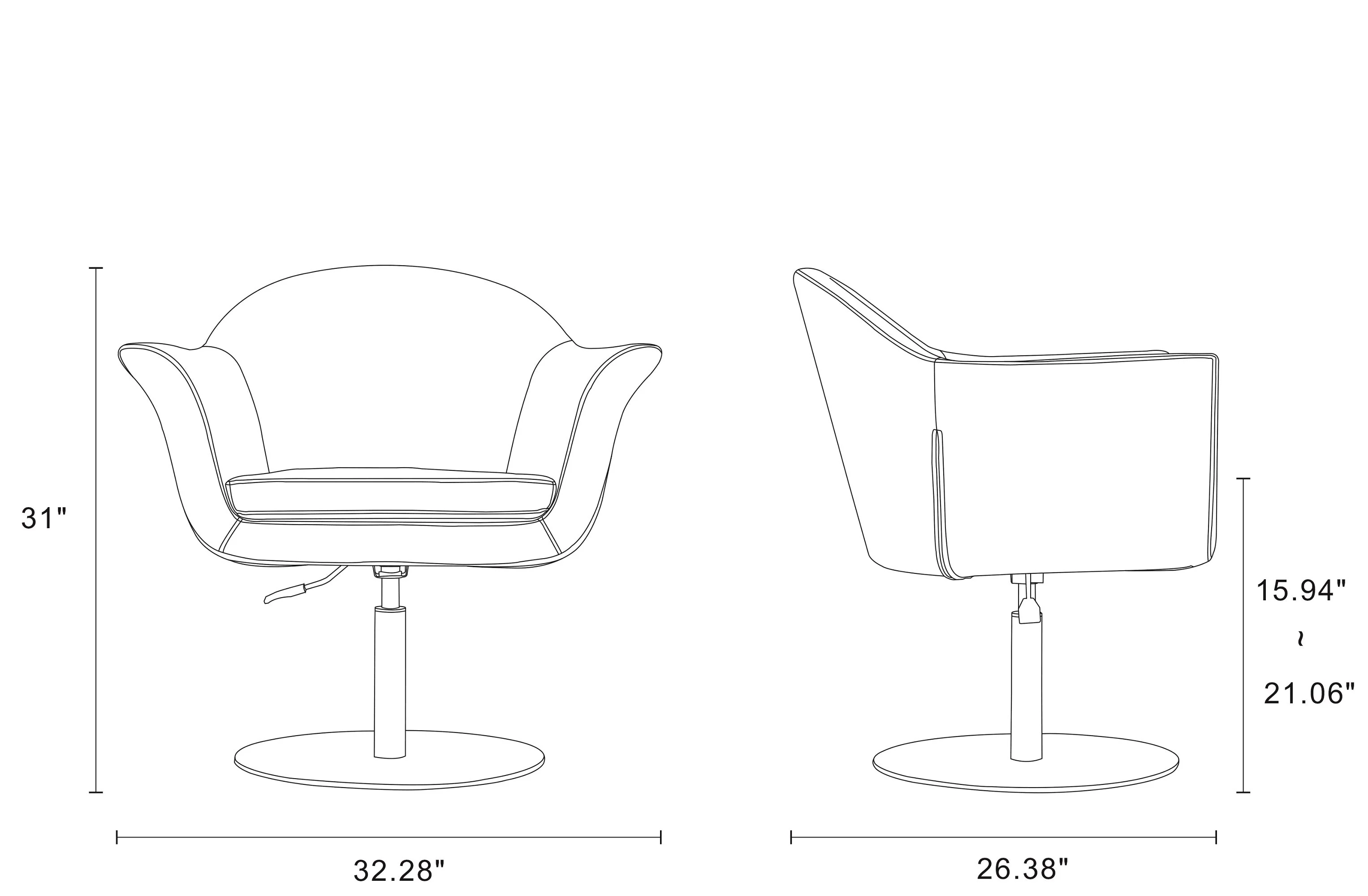 Voyager Swivel Adjustable Accent Chair in Barley and Brushed Metal - Image 3