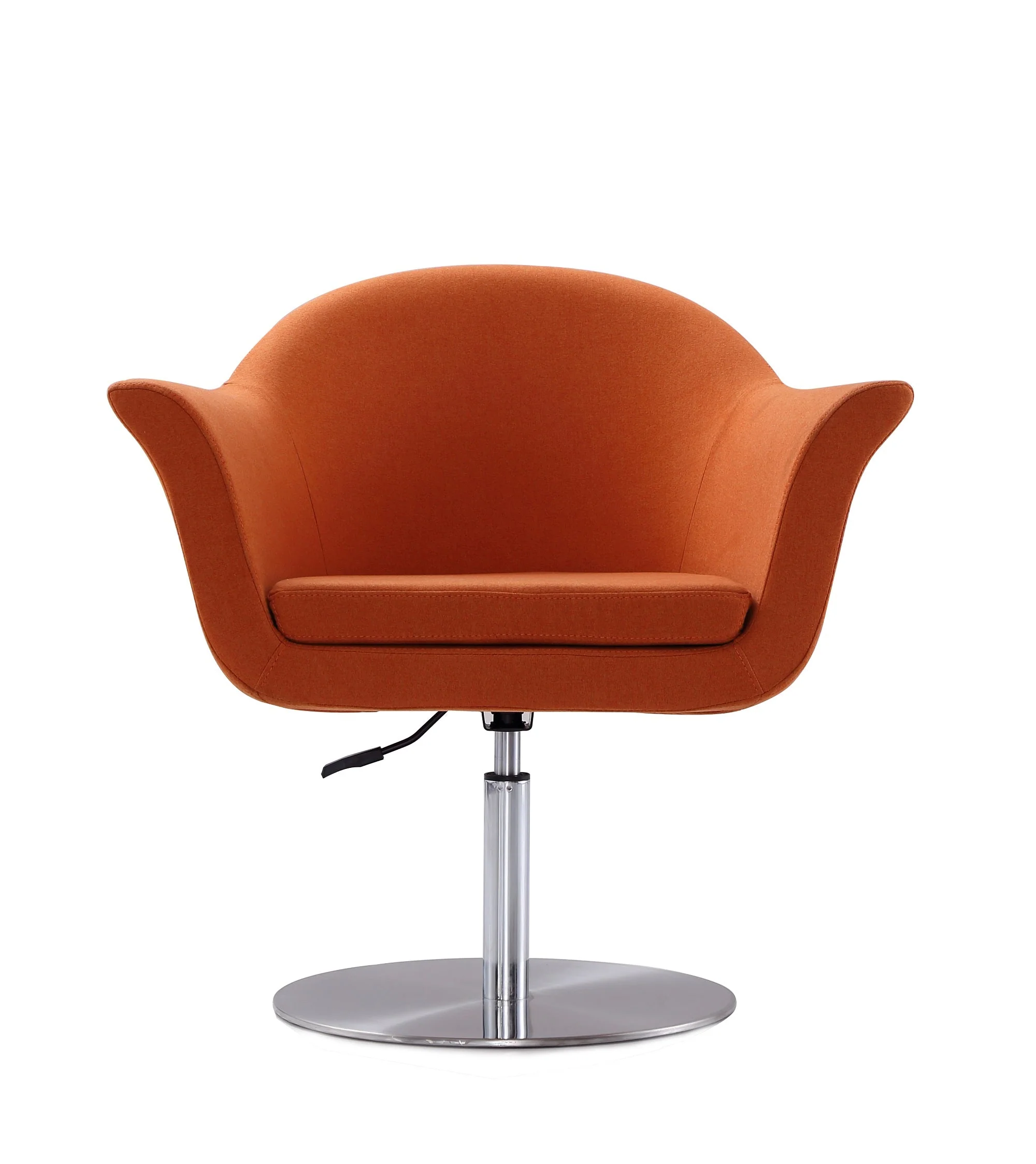 Voyager Swivel Adjustable Accent Chair in Orange and Brushed Metal - Image 4