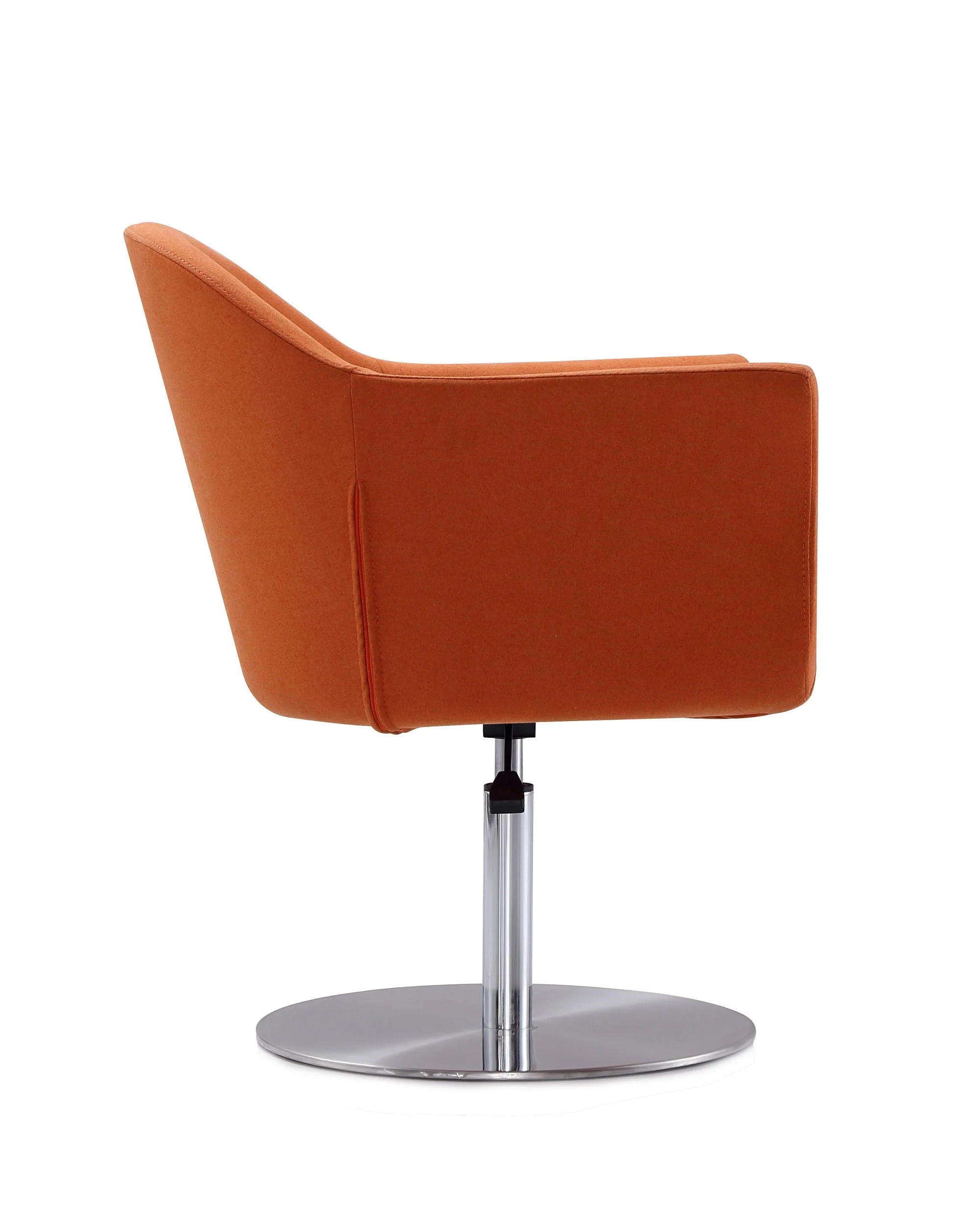 Voyager Swivel Adjustable Accent Chair in Orange and Brushed Metal - Image 5