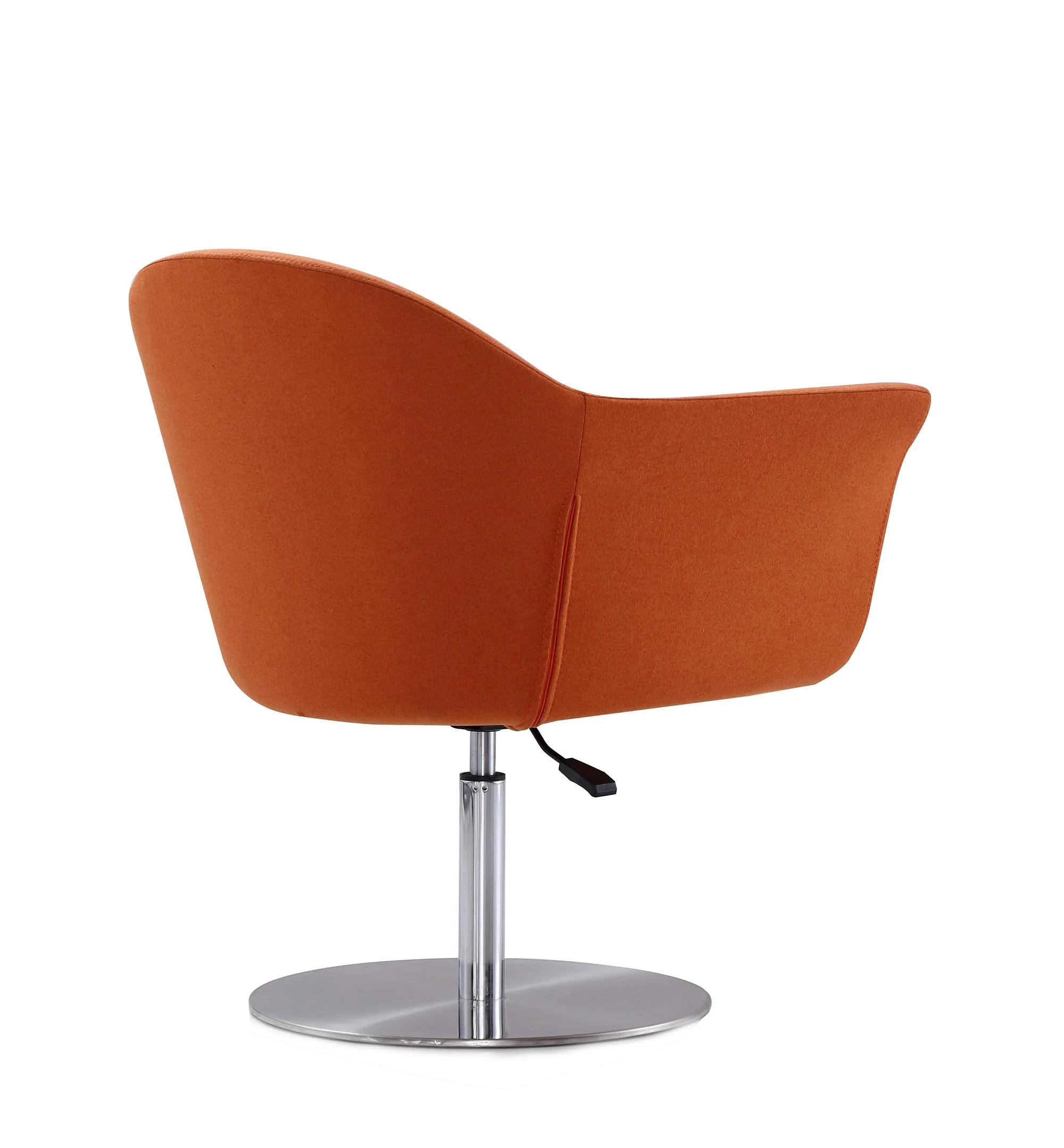 Voyager Swivel Adjustable Accent Chair in Orange and Brushed Metal - Image 6