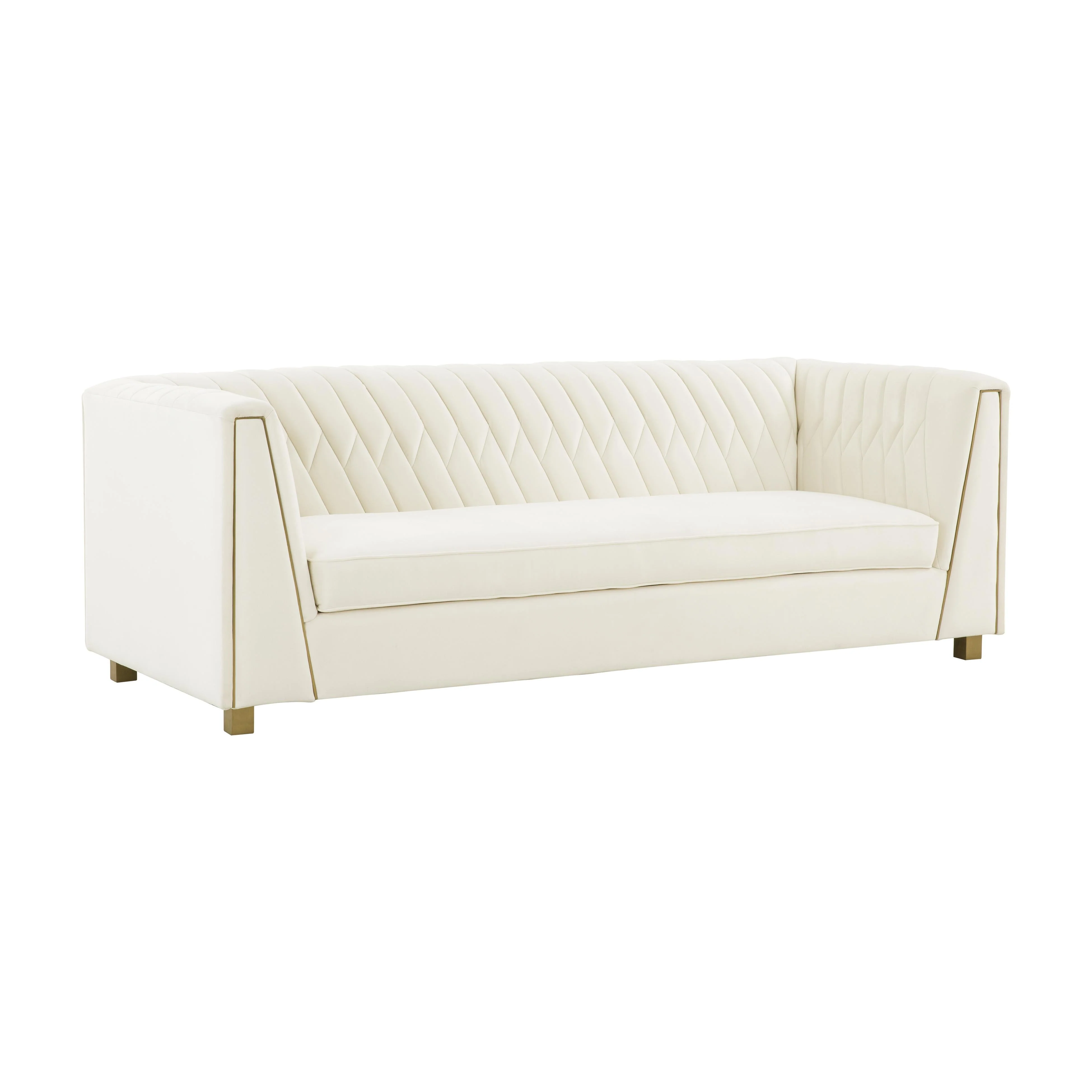 Wafa Cream Velvet Sofa by Inspire Me! Home Decor - Image 6
