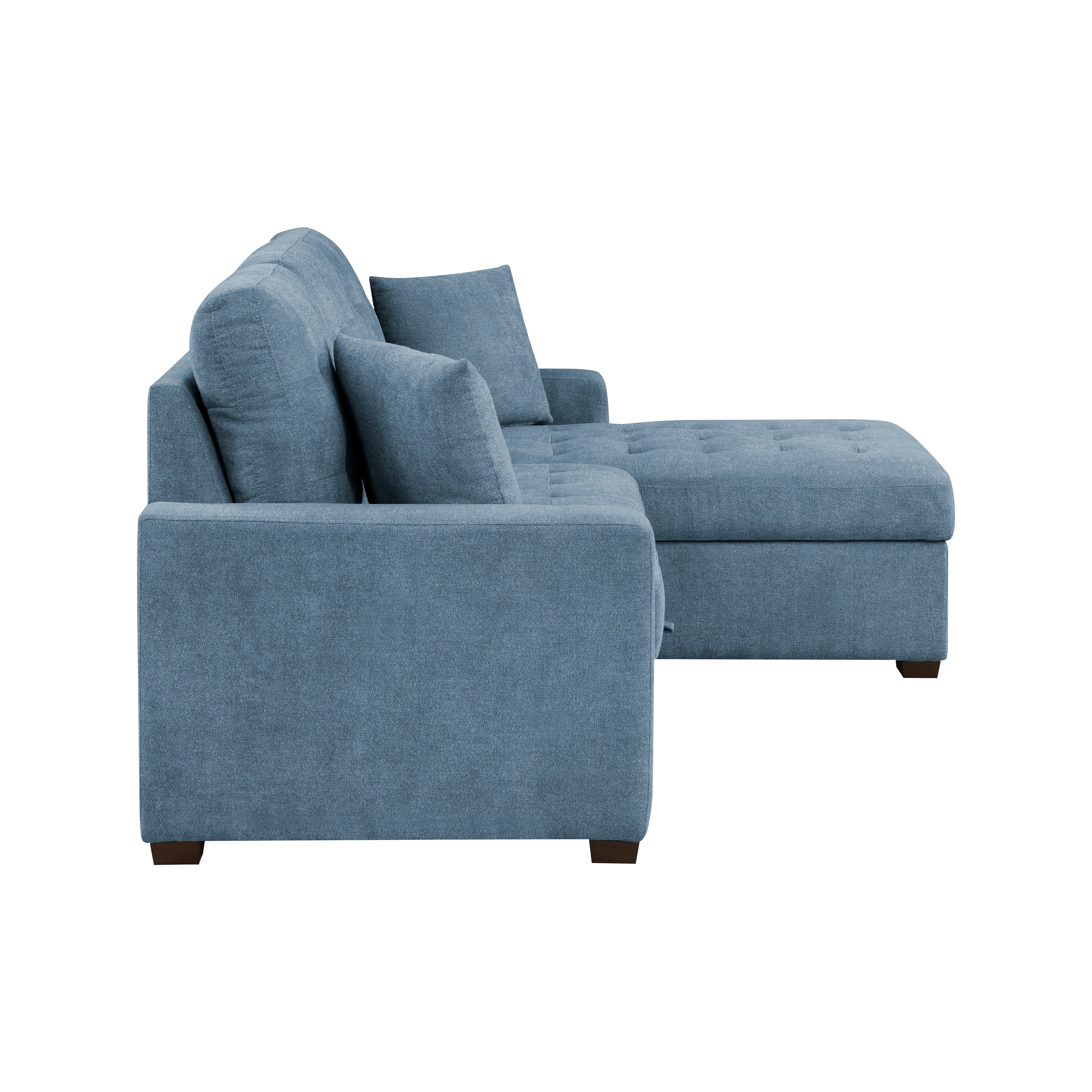 Waitsfield Blue 2-Piece Sectional with Right Chaise, Pull-out Bed and Hidden Storage - Image 4
