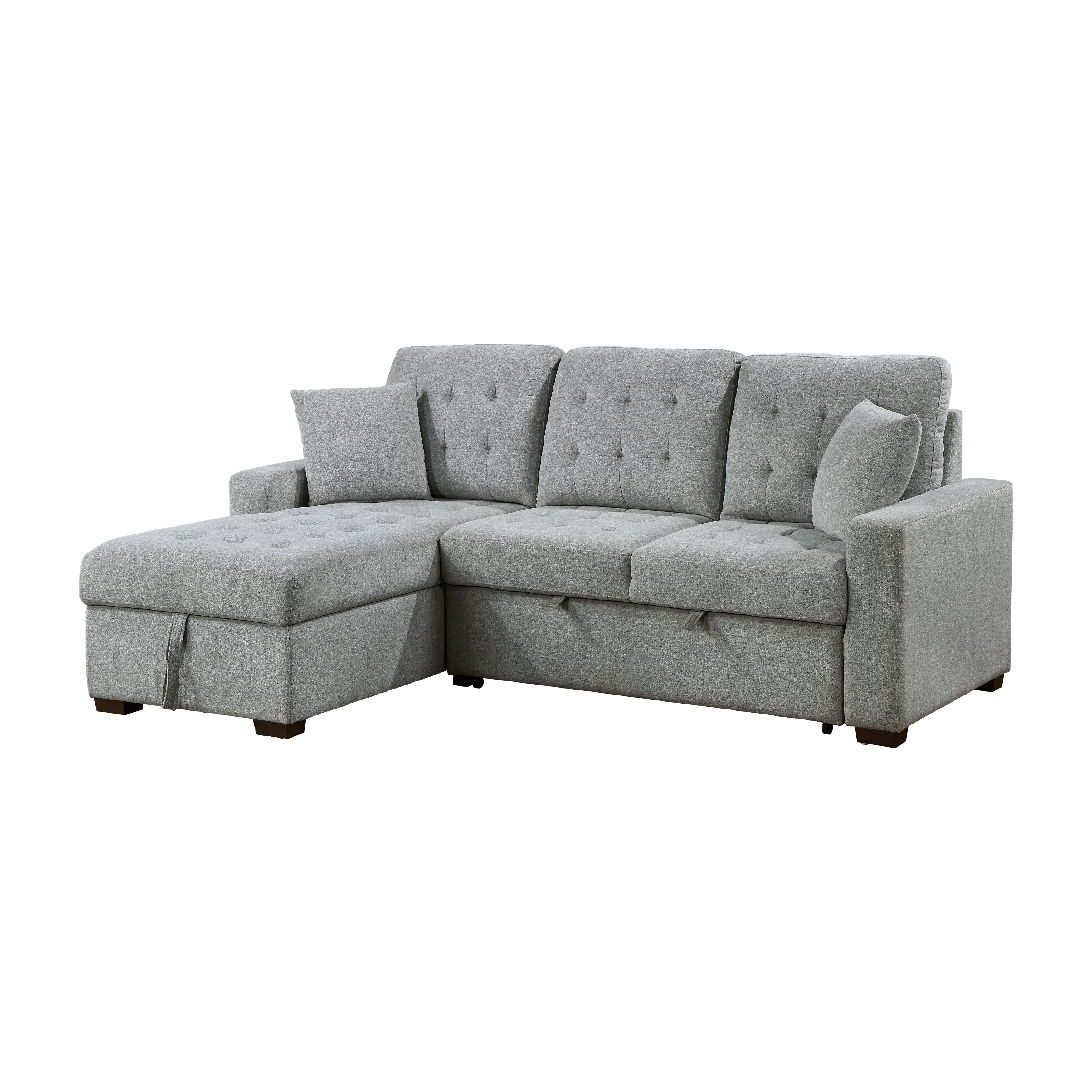 Waitsfield Gray 2-Piece Sectional with Left Chaise, Pull-out Bed and Hidden Storage - Image 2