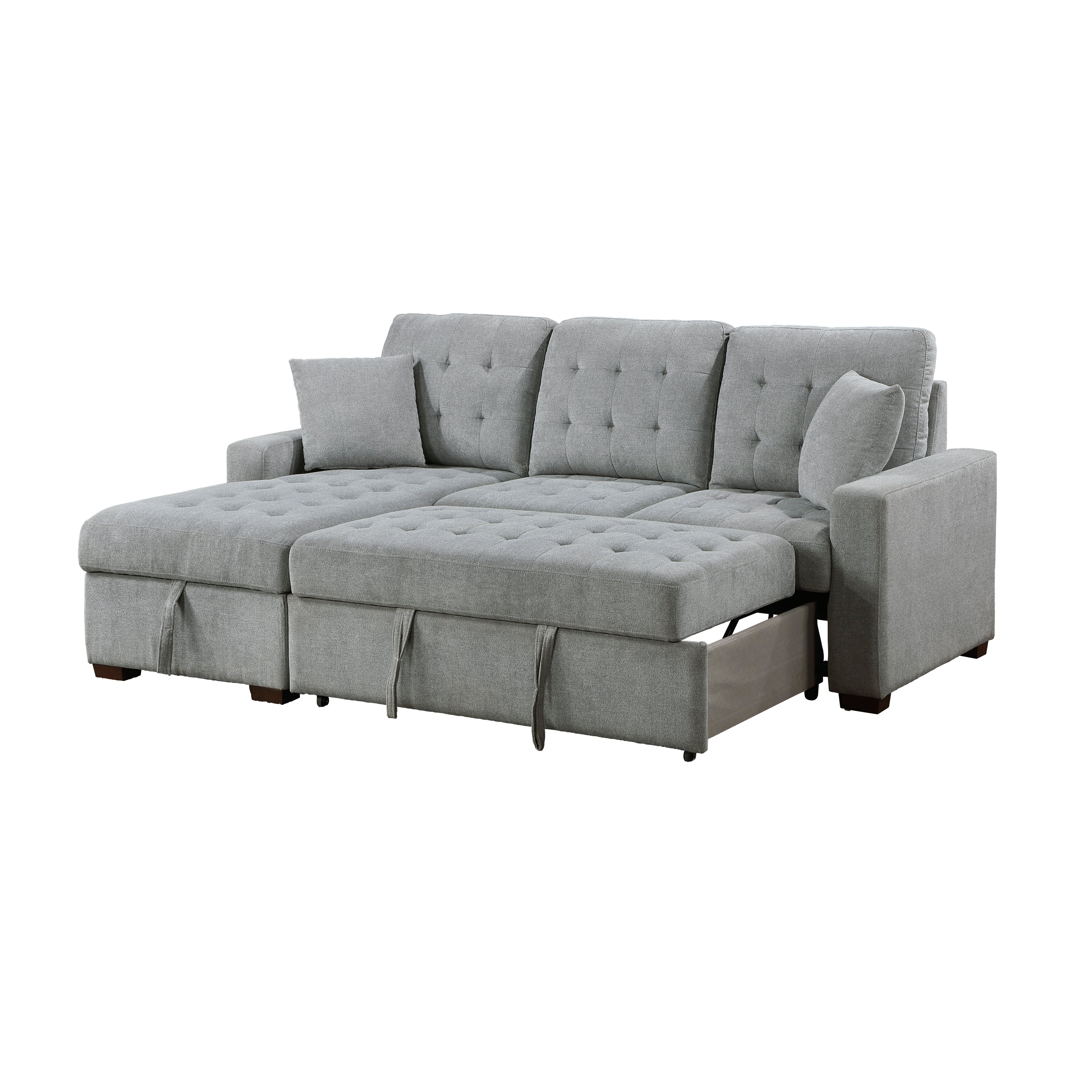 Waitsfield Gray 2-Piece Sectional with Left Chaise, Pull-out Bed and Hidden Storage - Image 9