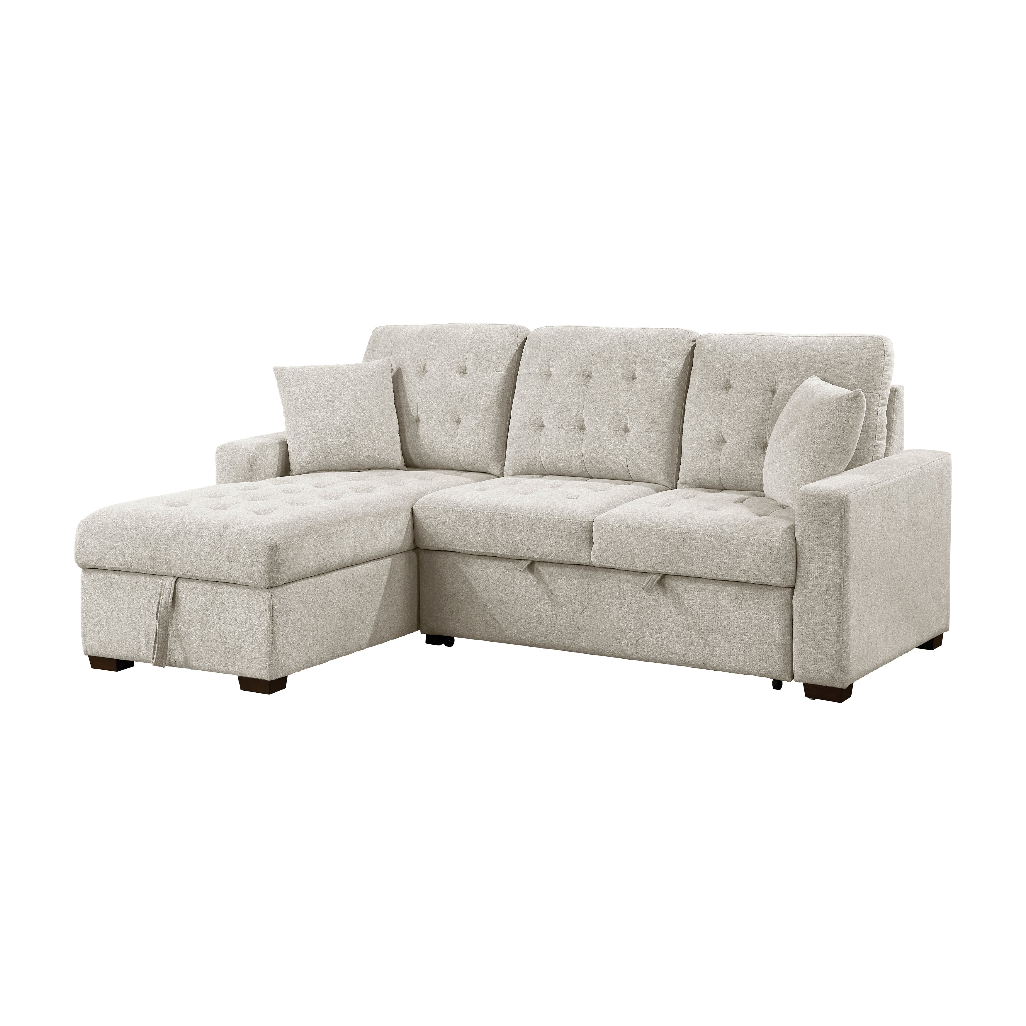 Waitsfield Sand 2-Piece Sectional with Left Chaise, Pull-out Bed and Hidden Storage - Image 3