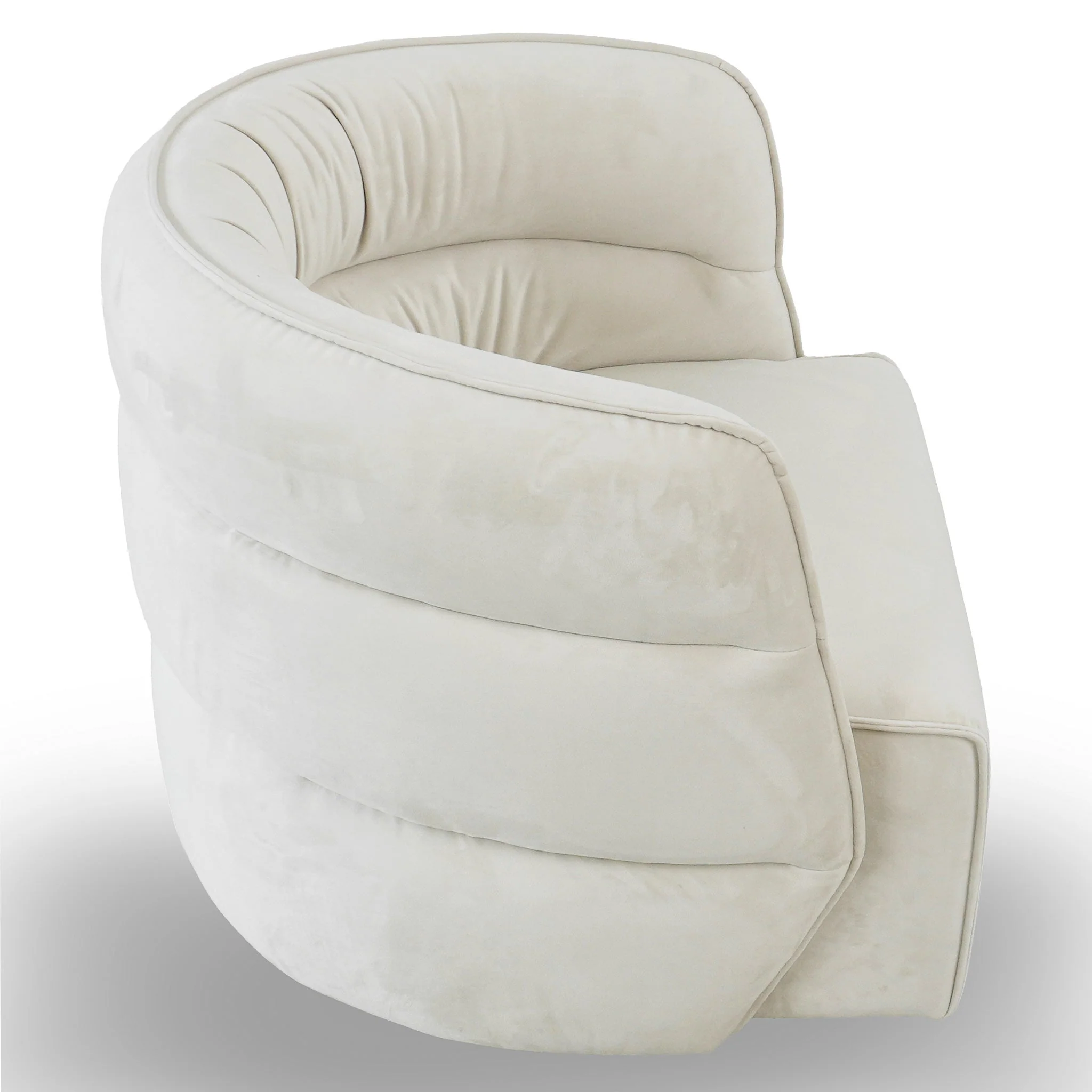 Walden Swivel Chair - Cream Velvet - Image 4