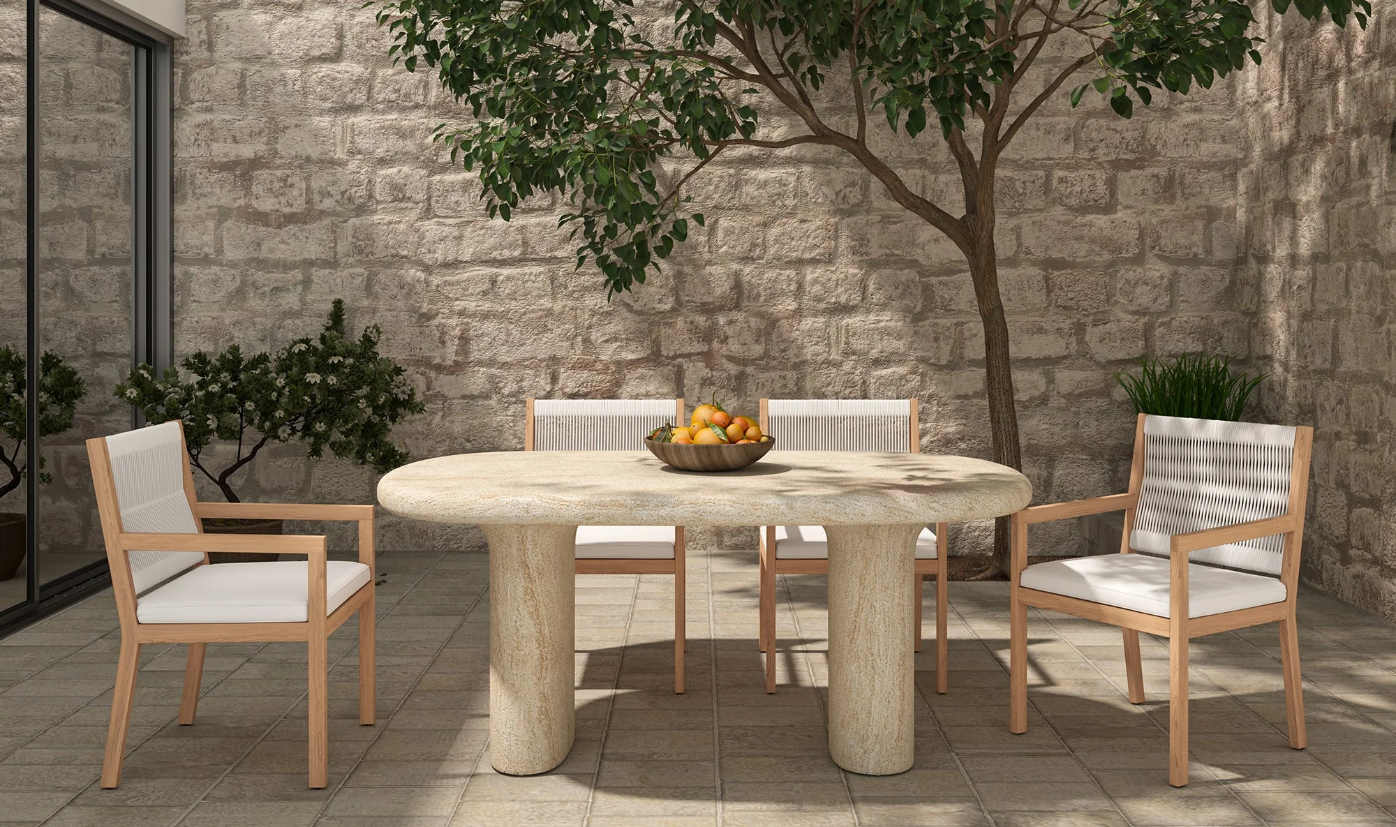 Warby Outdoor Dining Table Beige - Image 8