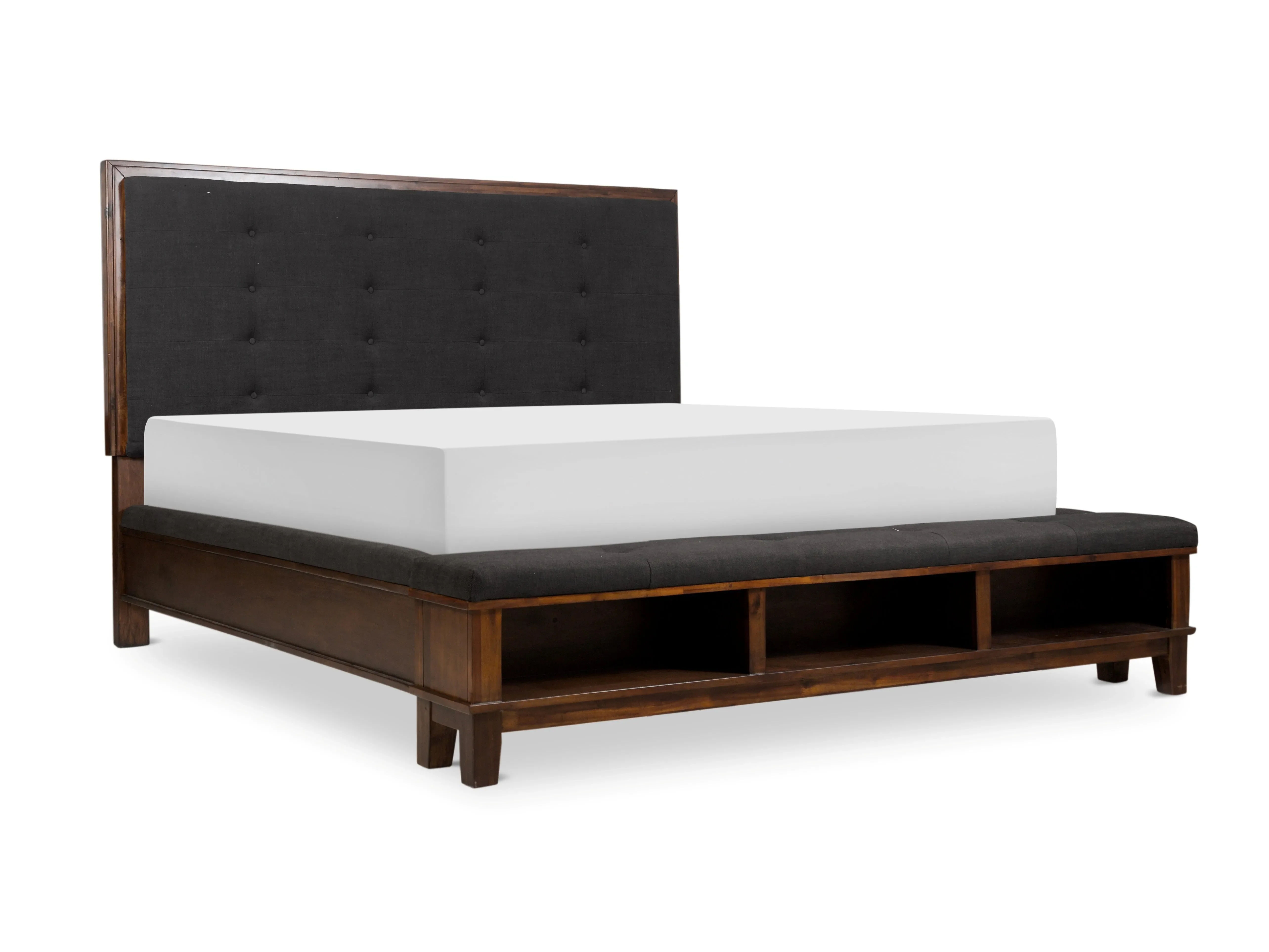 Watson Brown Queen Upholstered Storage Panel Bed - Image 4