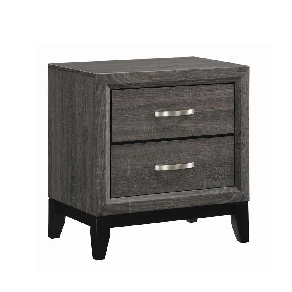 Watson Gray Oak/Black 2-Drawer Nightstand - Image 2