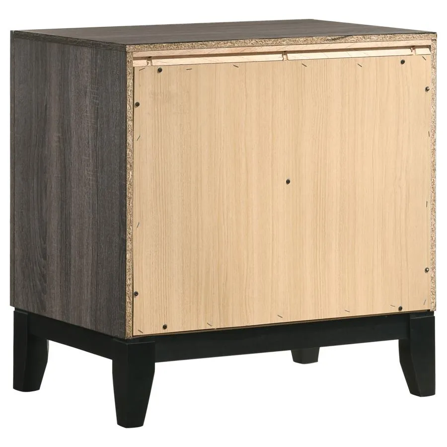 Watson Gray Oak/Black 4-Piece Queen Bedroom Set - Image 7