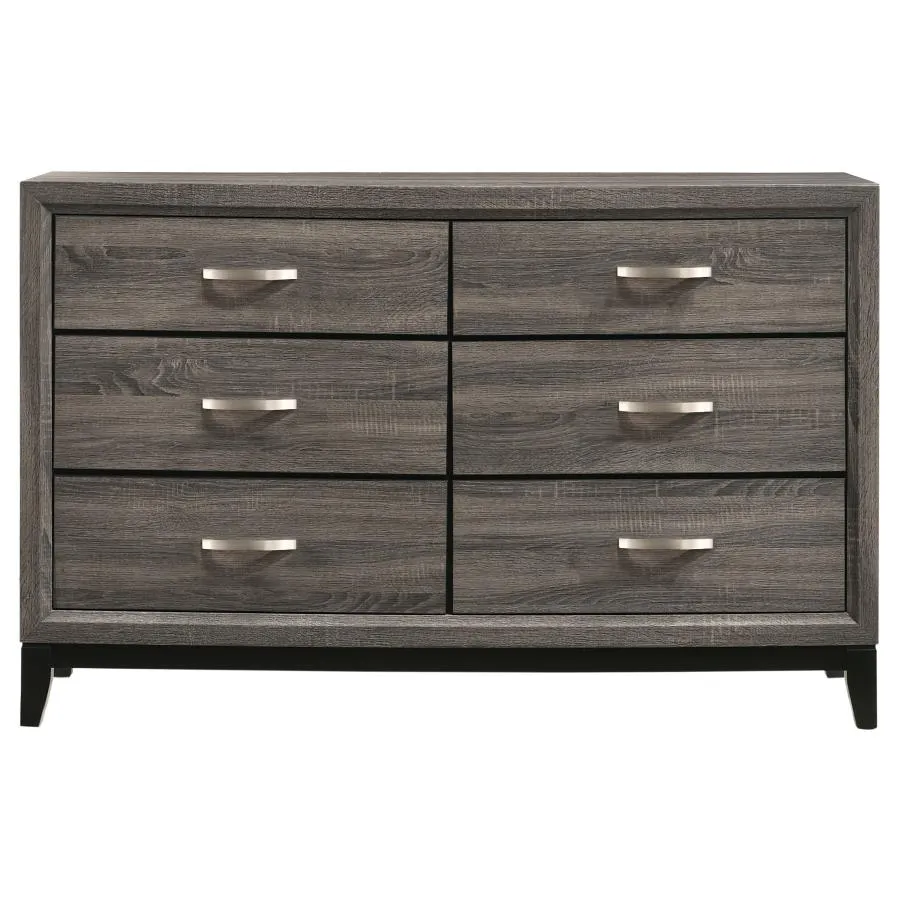 Watson Gray Oak/Black 4-Piece Queen Bedroom Set - Image 9