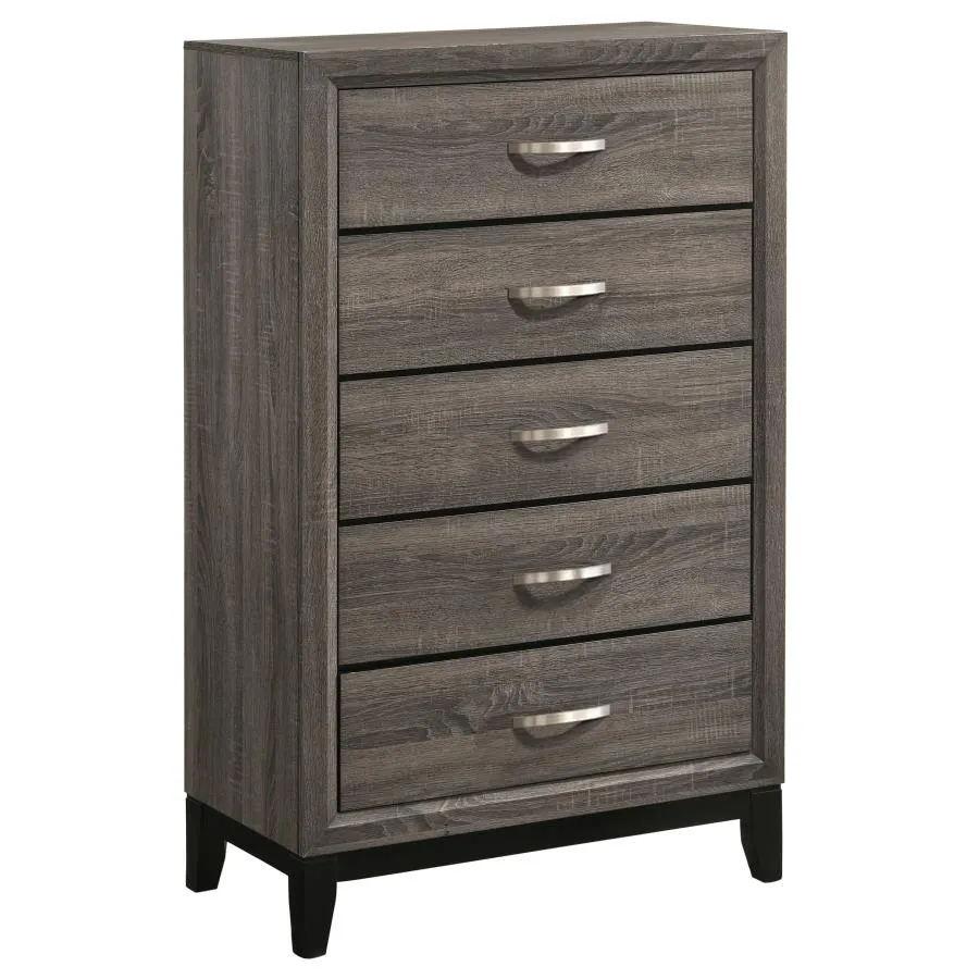 Watson Gray Oak/Black 5-Piece Eastern King Bedroom Set - Image 11