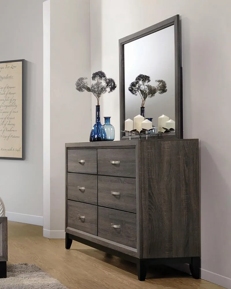 Watson Gray Oak/Black 6-Drawer Dresser - Image 4