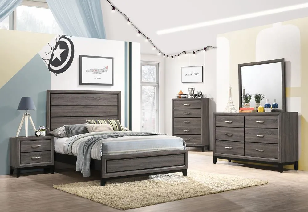 Watson Gray Oak Full Panel Bed - Image 5