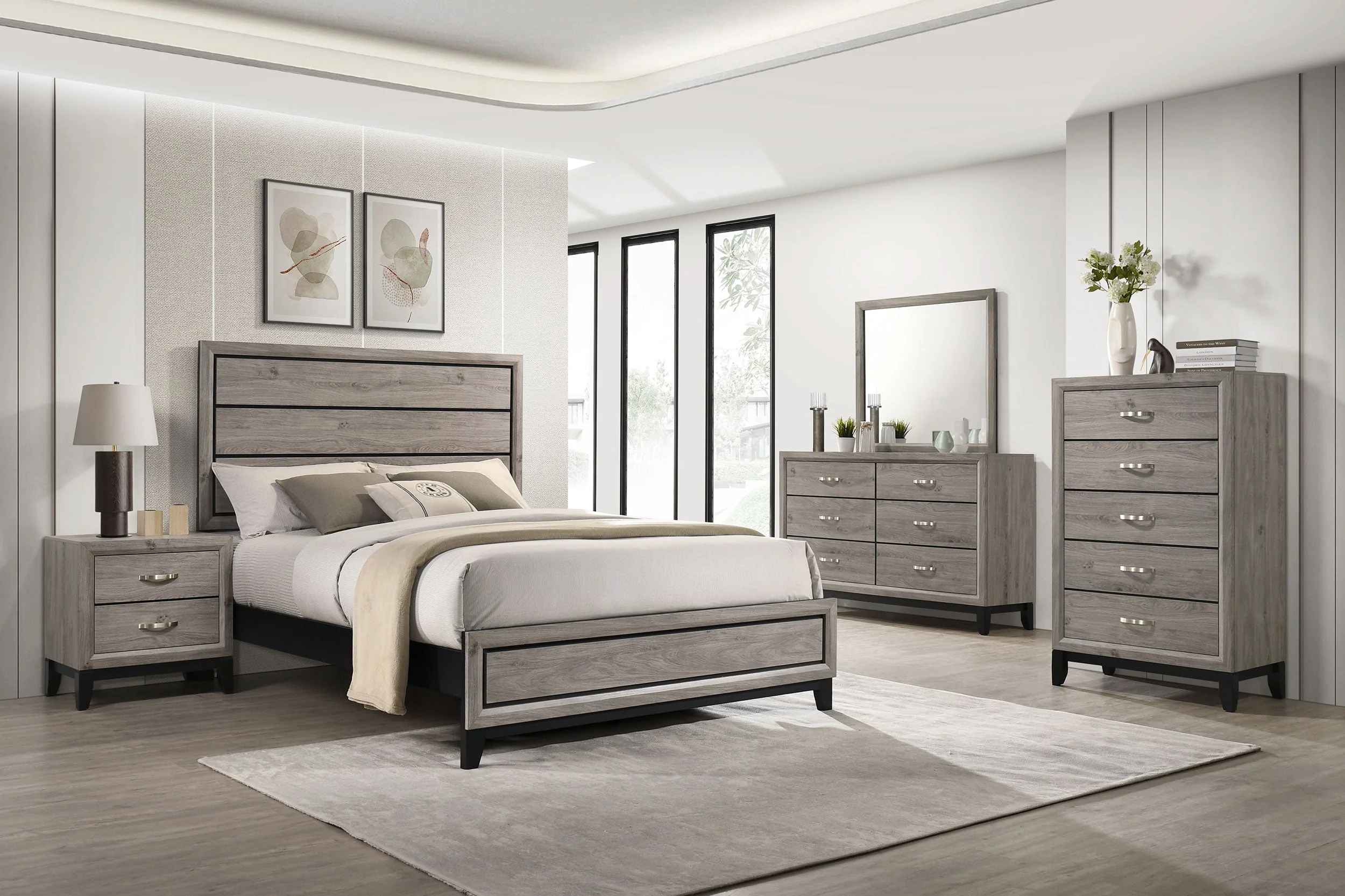 Watson Light Taupe 6-drawer Bedroom Dresser and Mirror - Image 14
