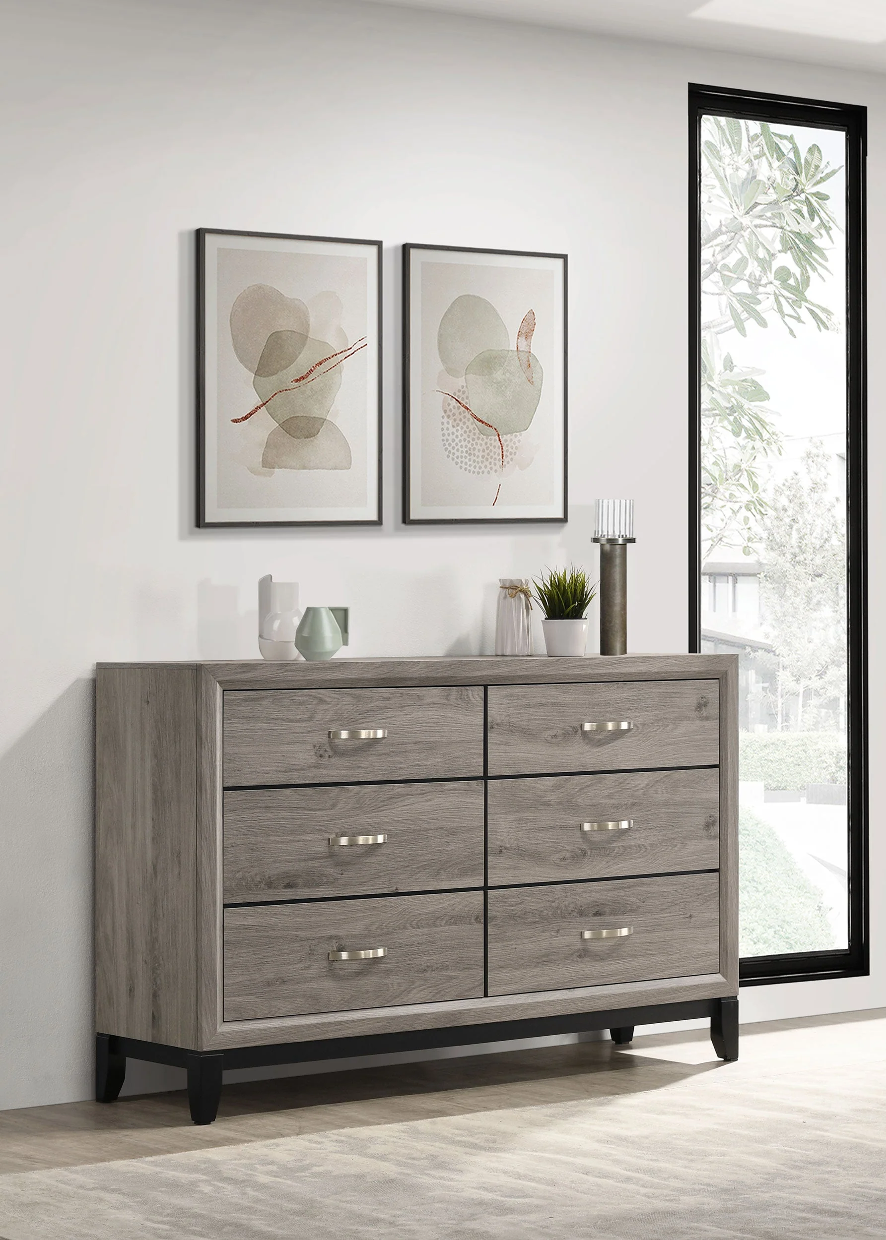 Watson Light Taupe 6-drawer Bedroom Dresser Cabinet