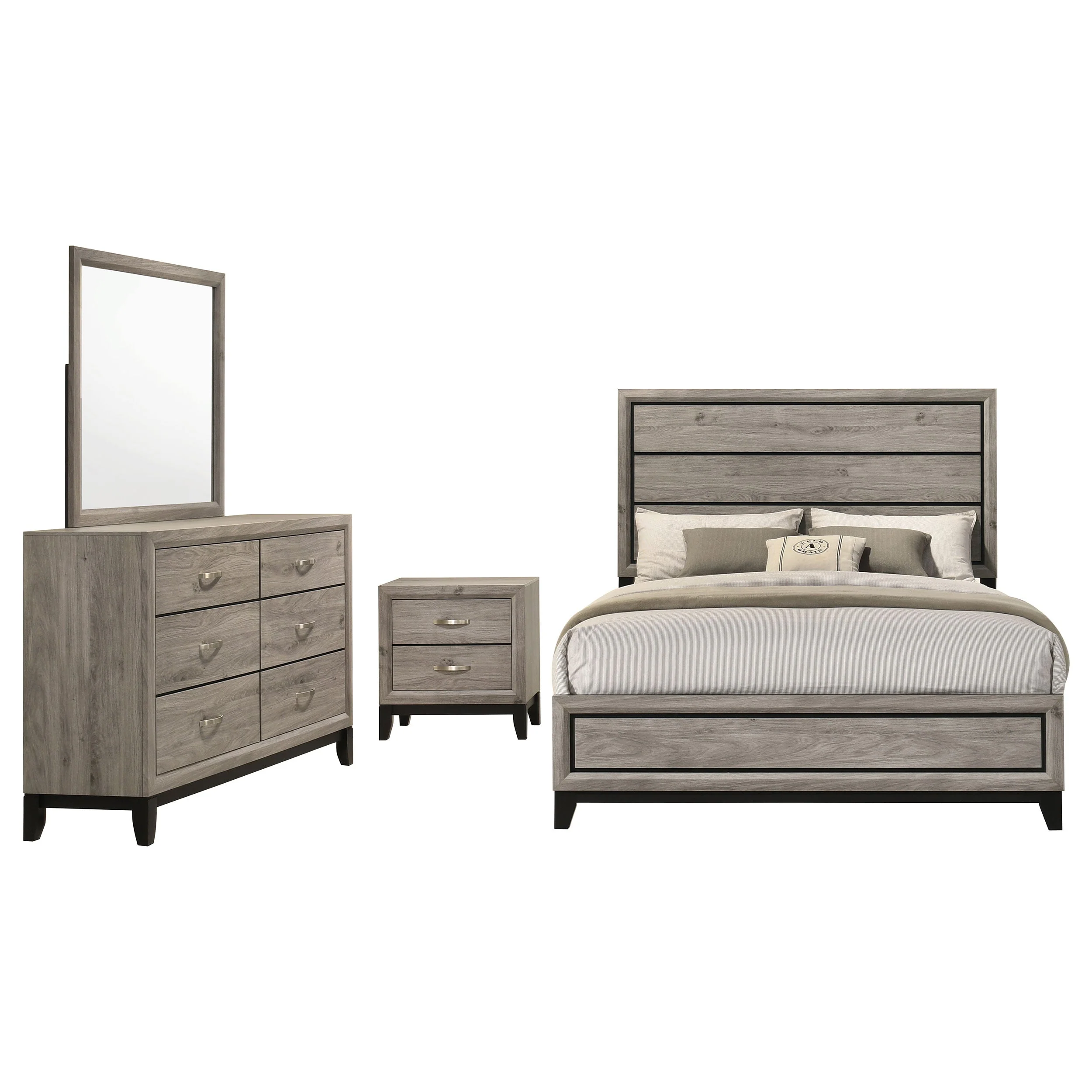 Watson Light Taupe Four-piece Full Bedroom Set - Image 2