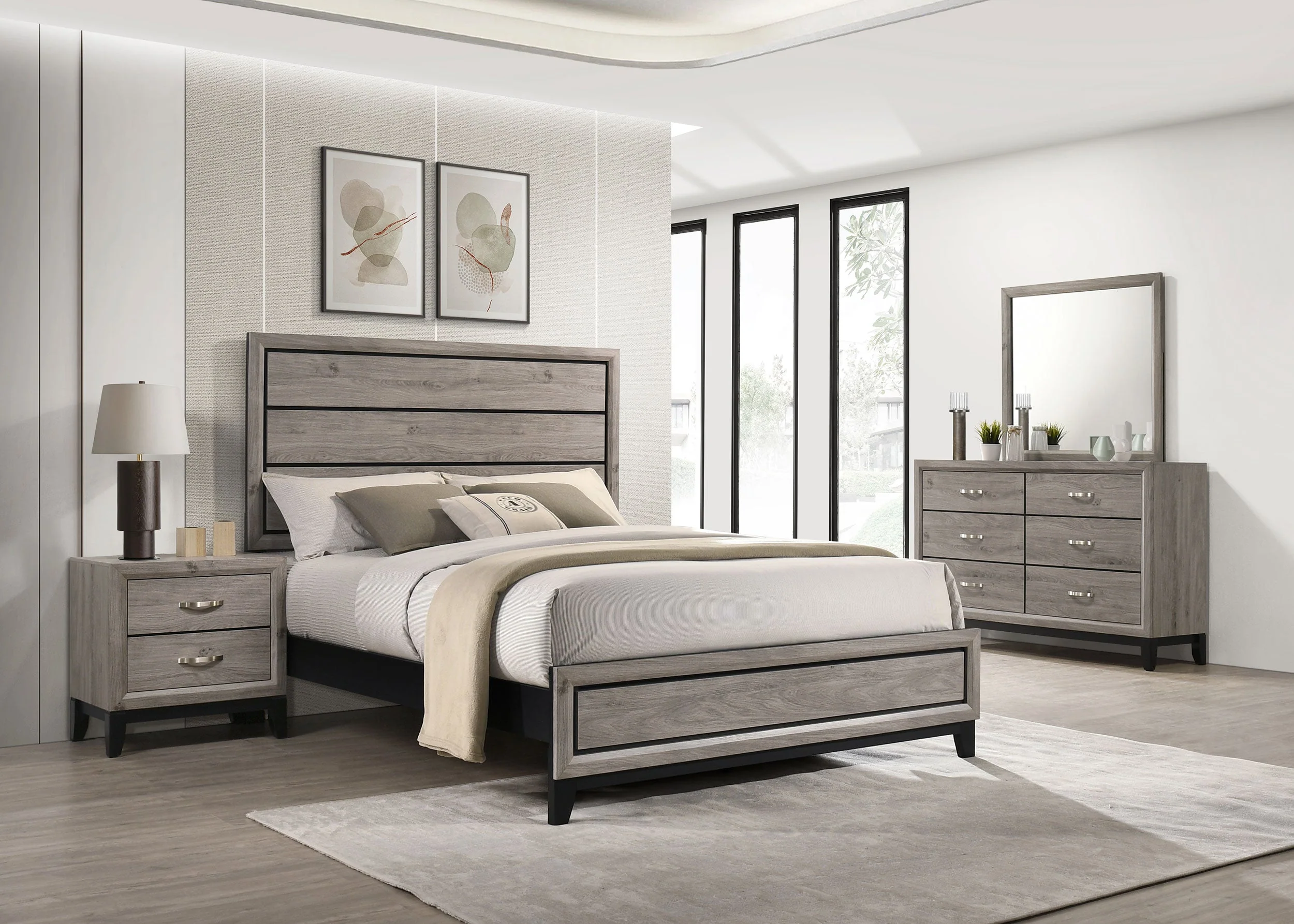 Watson Light Taupe Four-piece Queen Bedroom Set