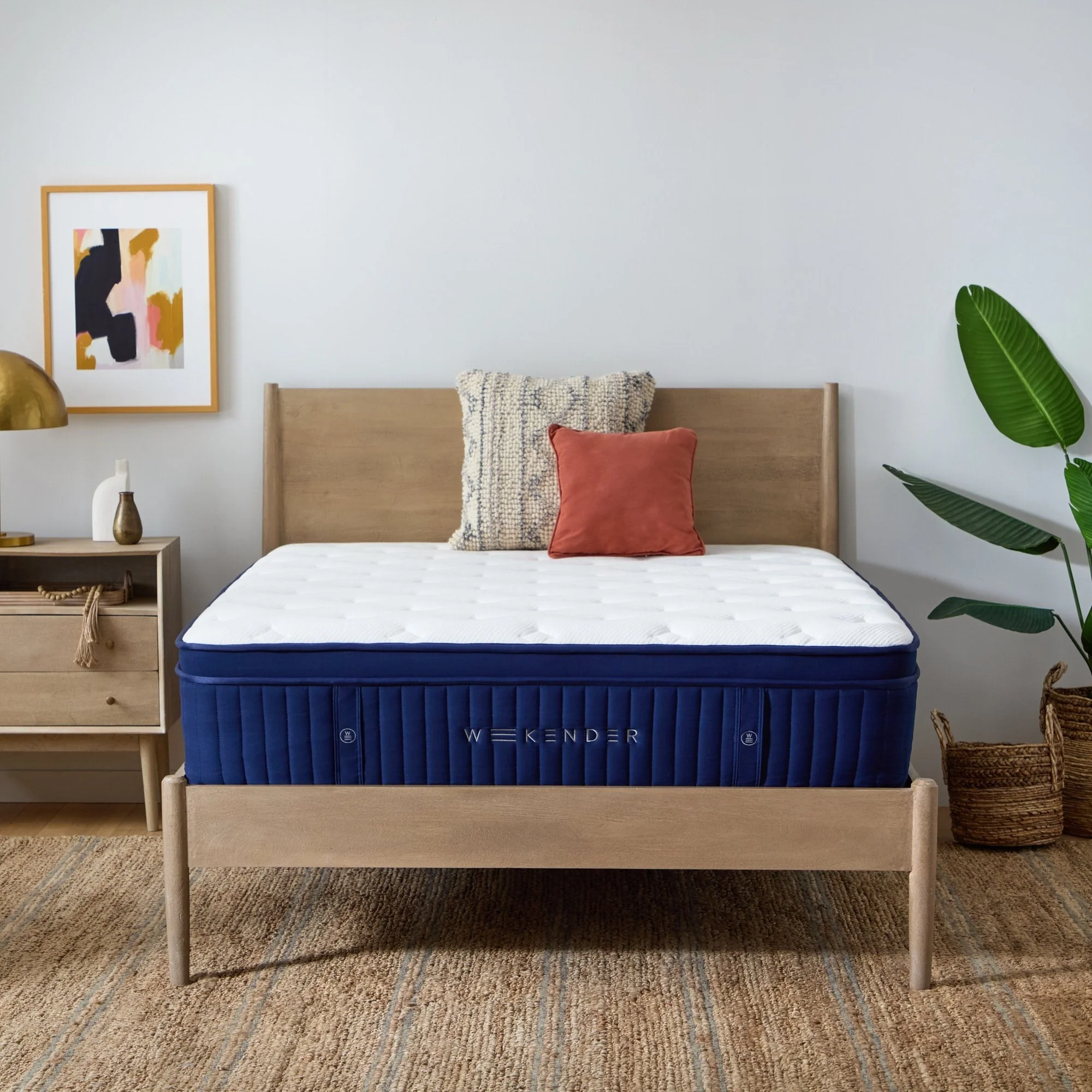 Weekender Blue/White King 13" Euro Top Hybrid Mattress - Image 3