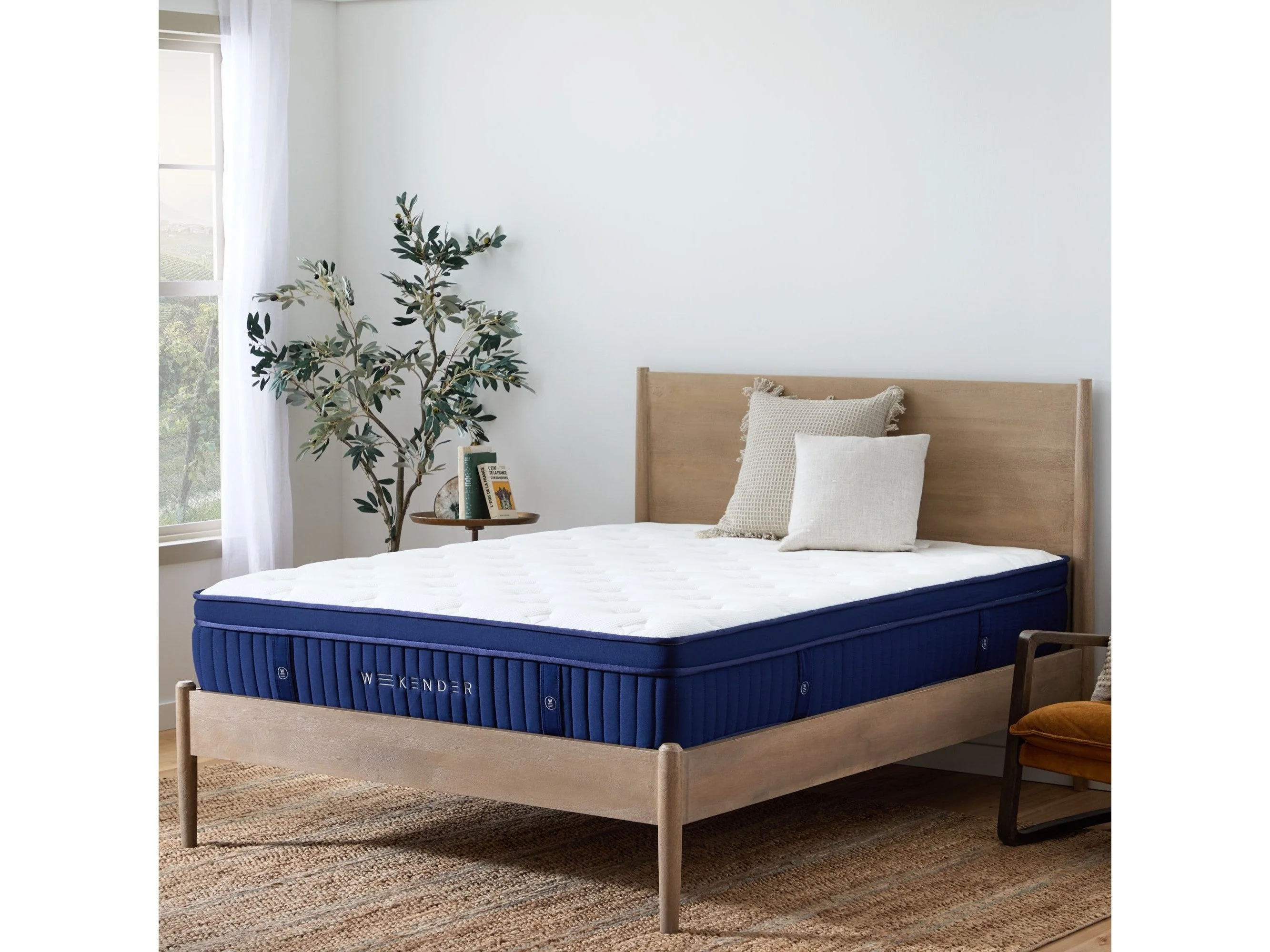 Weekender Blue/White Twin 11" Euro Top Hybrid Mattress - Image 2
